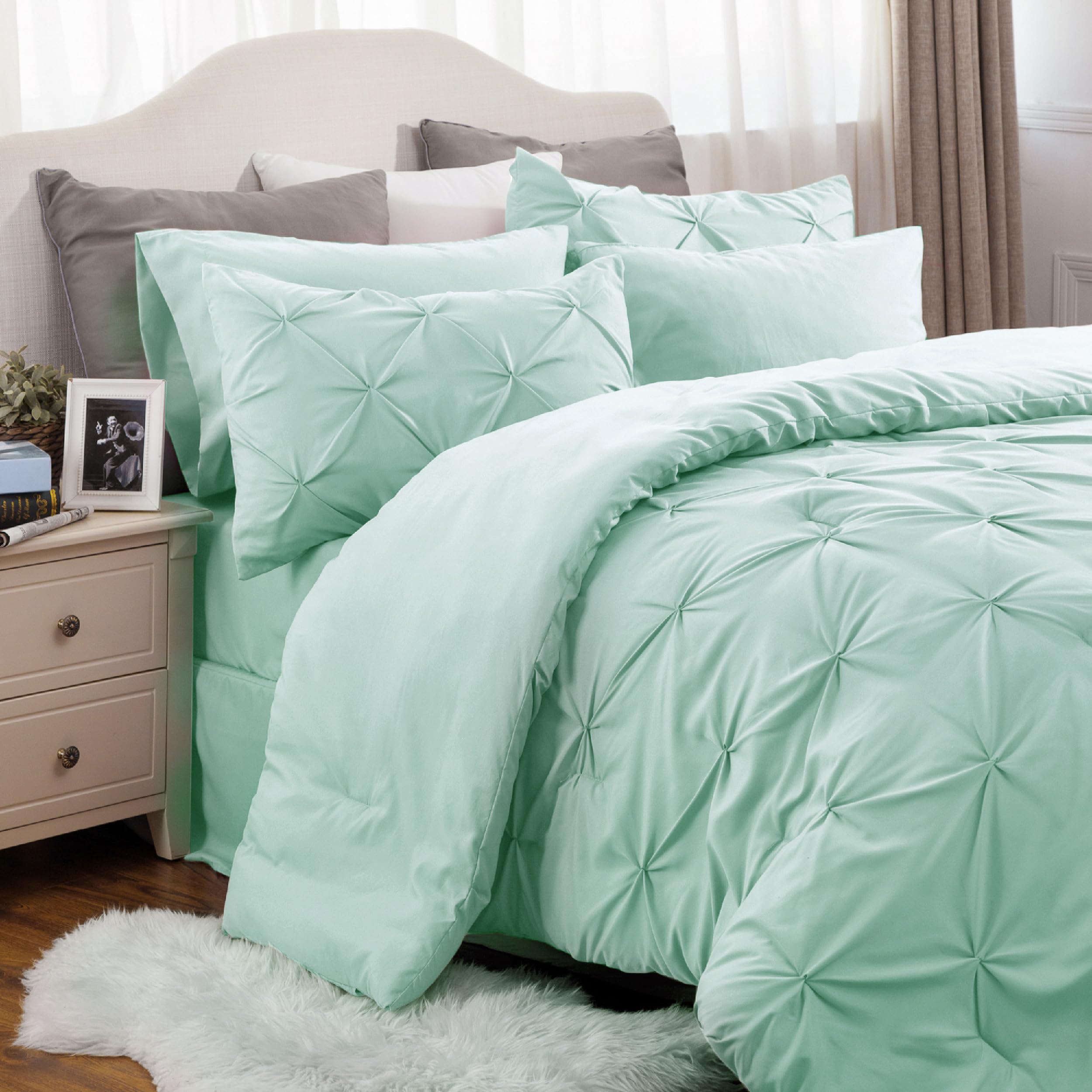 Foto 7 | Juego De Edredón Bedsure, Tamaño Queen, Verde Menta, 7 Piezas - Venta Internacional.