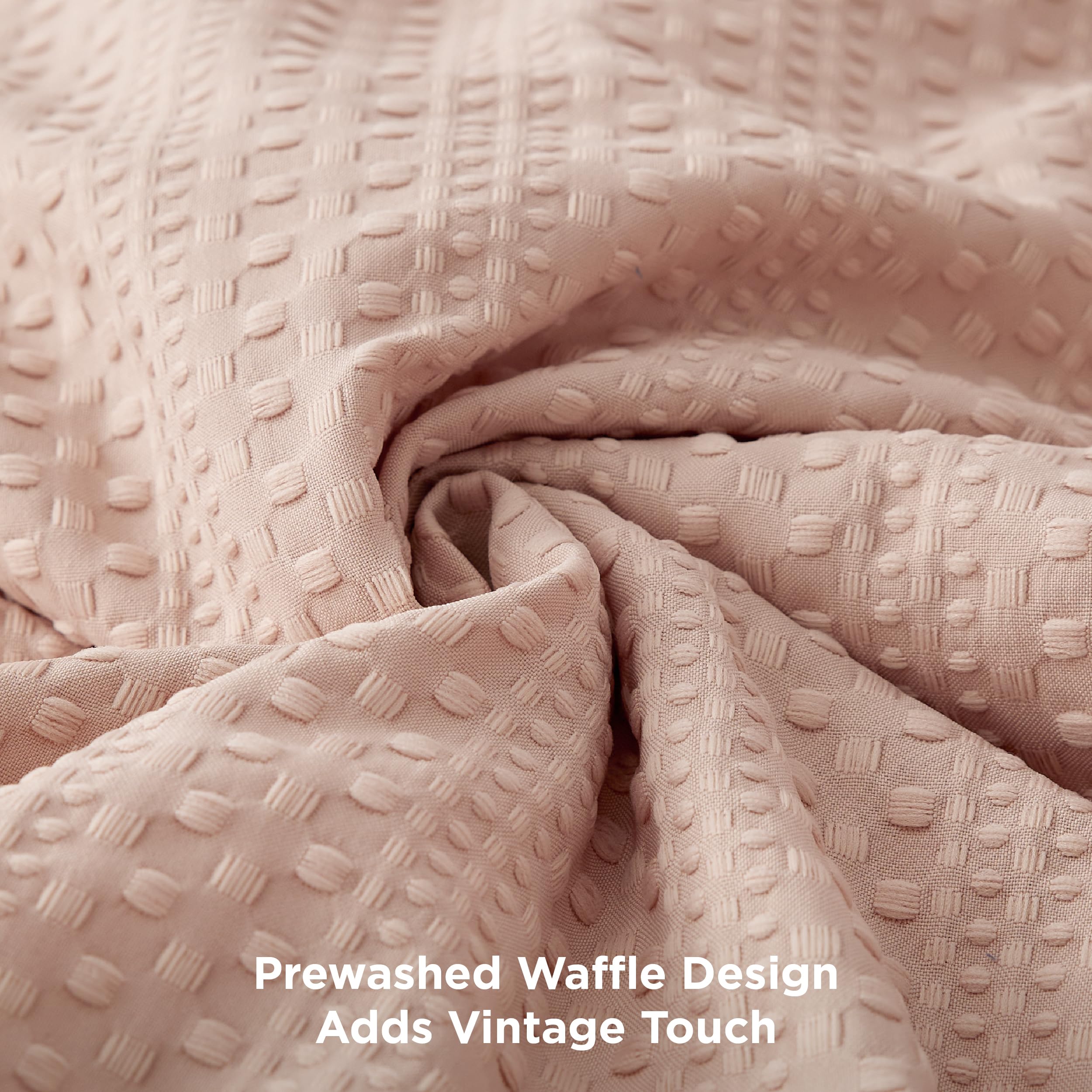 Foto 4 pulgar | Juego De Edredón Bedsure Waffle Queen Dusty Pink, 3 Piezas - Venta Internacional.
