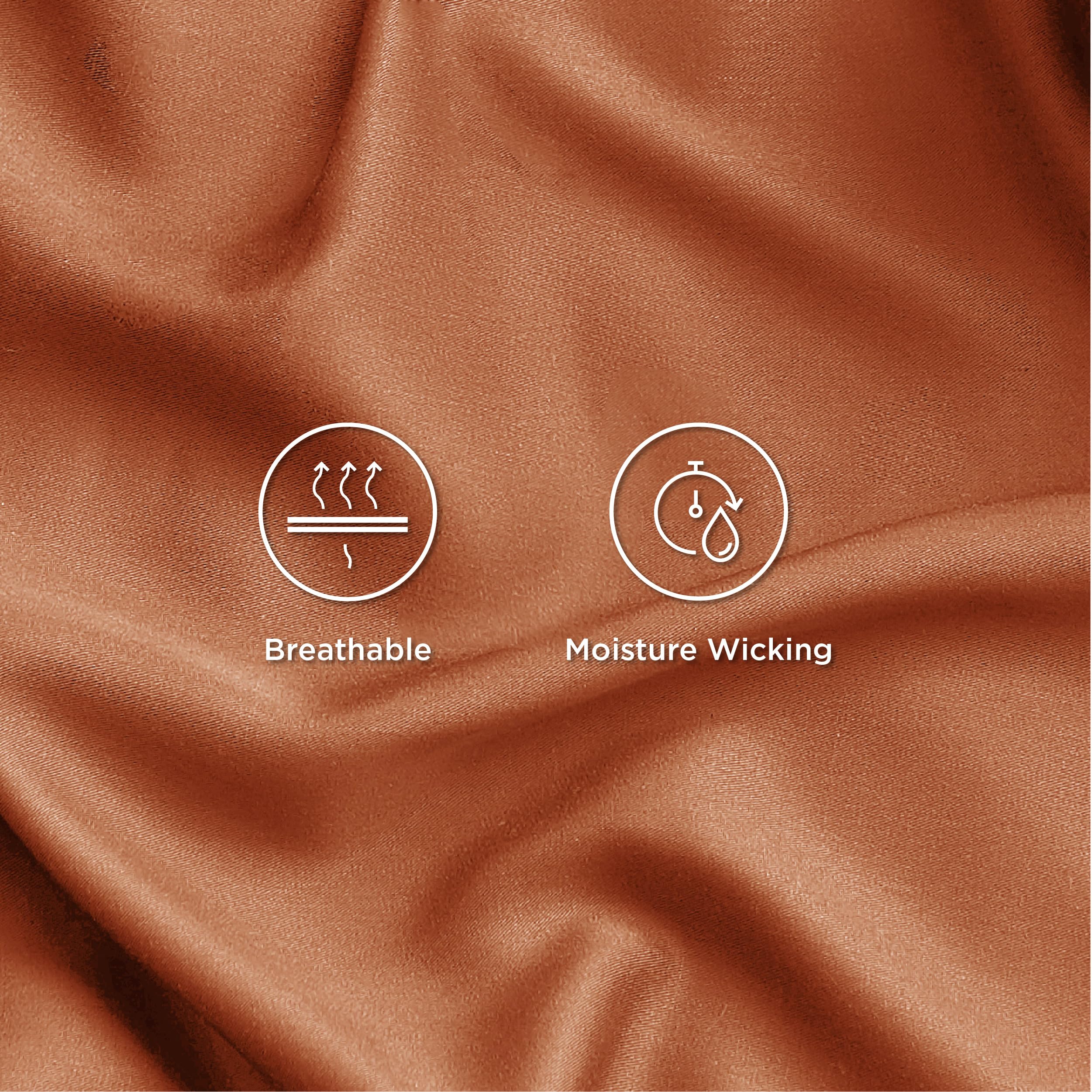 Foto 4 | Juego De Sábanas Bedsure, Tamaño Queen, Rayón, Bambú, Color Naranja - Venta Internacional.
