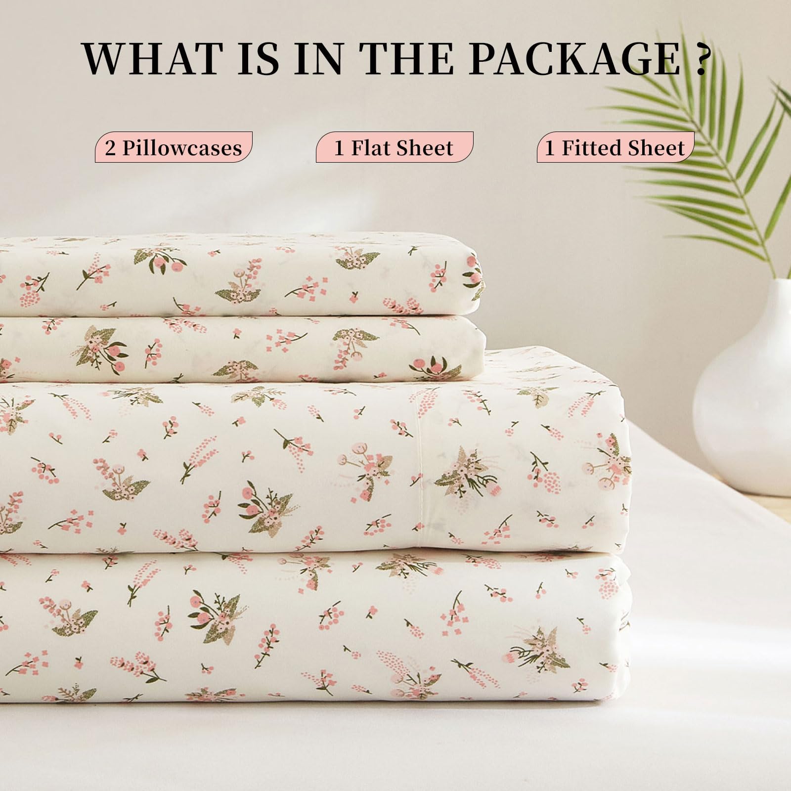Foto 4 | Juego De Sábanas Highbuy Pink Floral California King Size - Venta Internacional.
