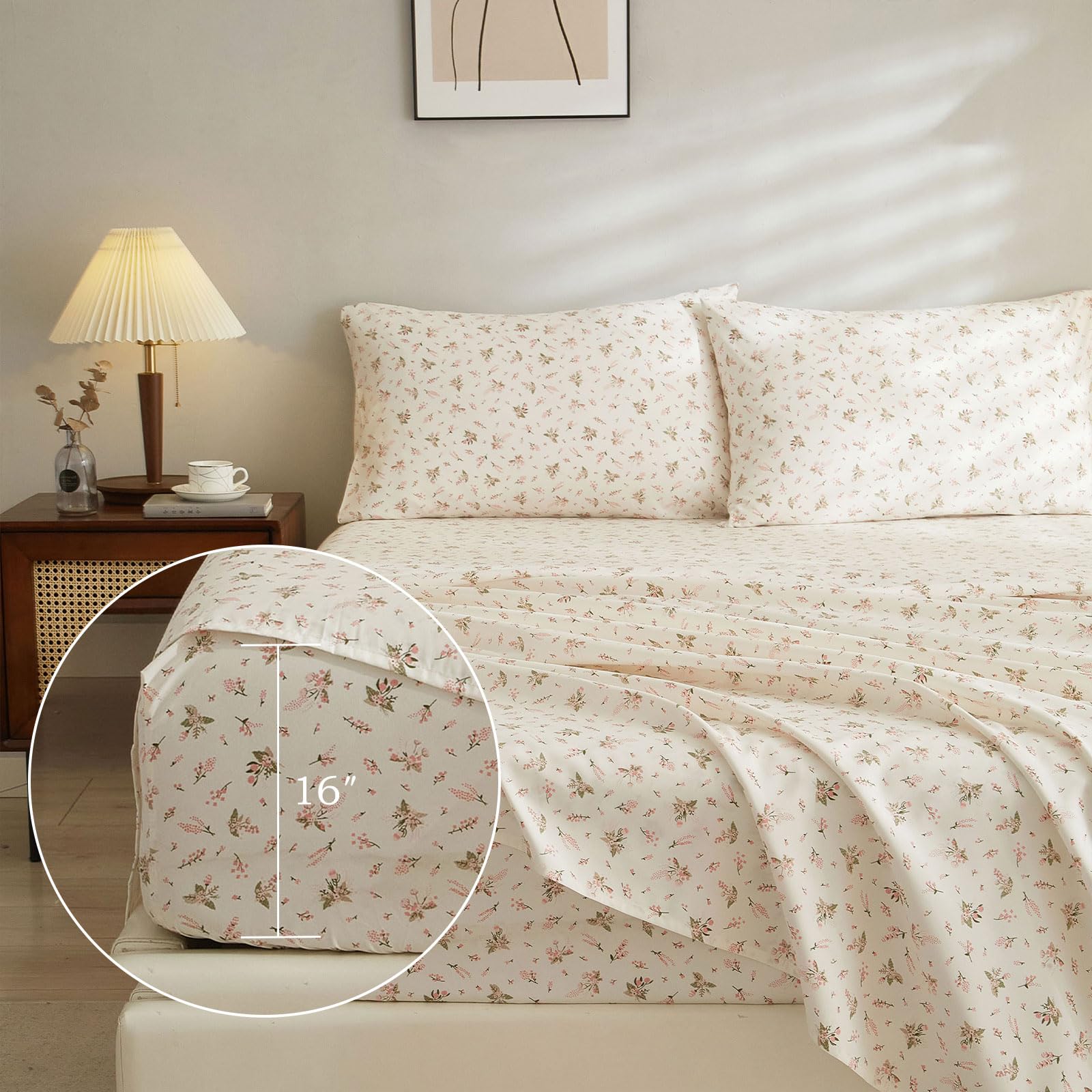 Foto 5 | Juego De Sábanas Highbuy Pink Floral California King Size - Venta Internacional.