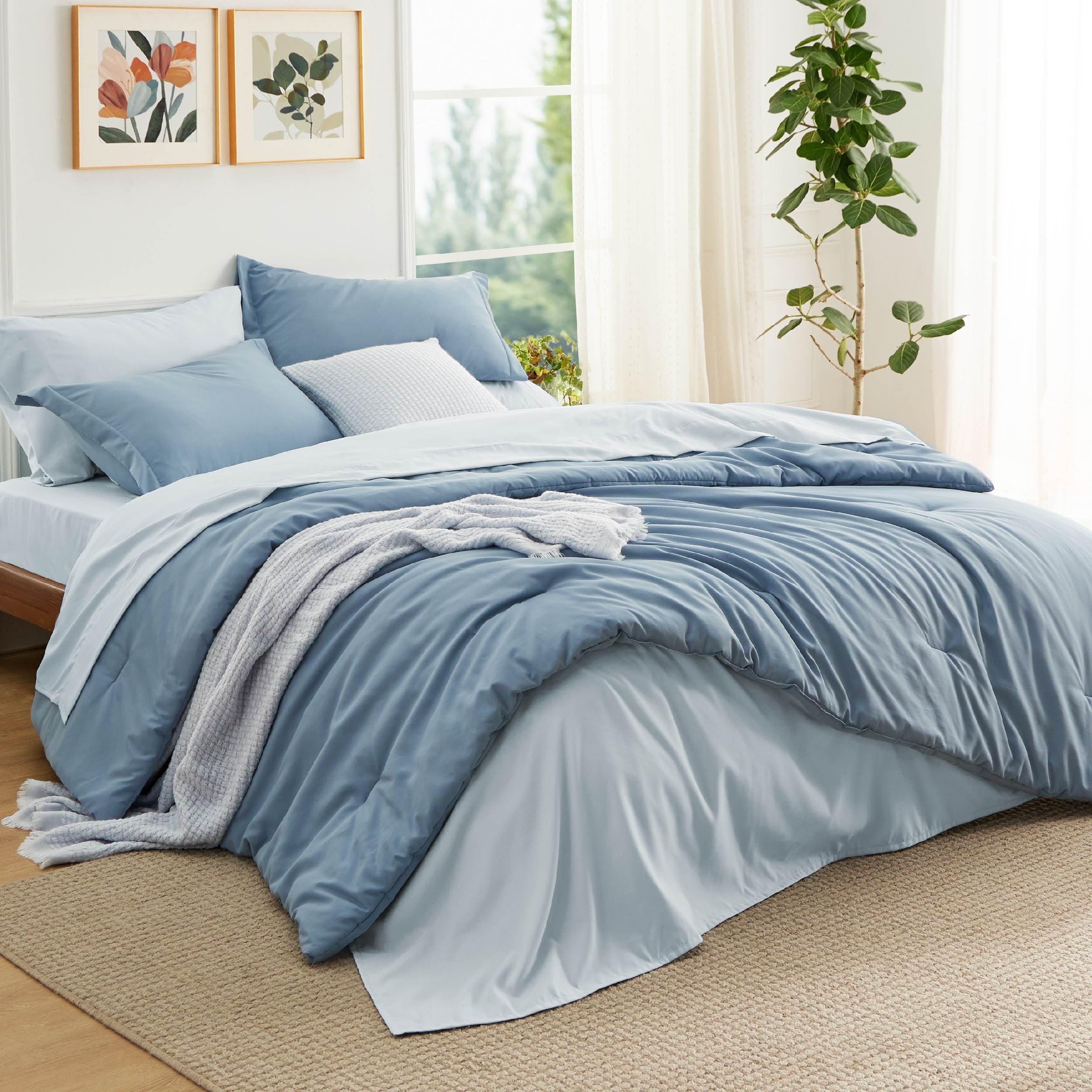 Foto 4 | Juego de Edredón Bedsure Azul Grisáceo 7 Piezas - Venta Internacional