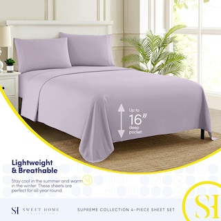 Foto 3 | Juego De Sábanas Sweet Home Collection 1800 Supreme Twin Xl Lilac - Venta Internacional.