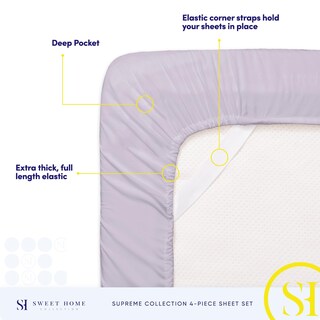 Foto 5 | Juego De Sábanas Sweet Home Collection 1800 Supreme Twin Xl Lilac - Venta Internacional.