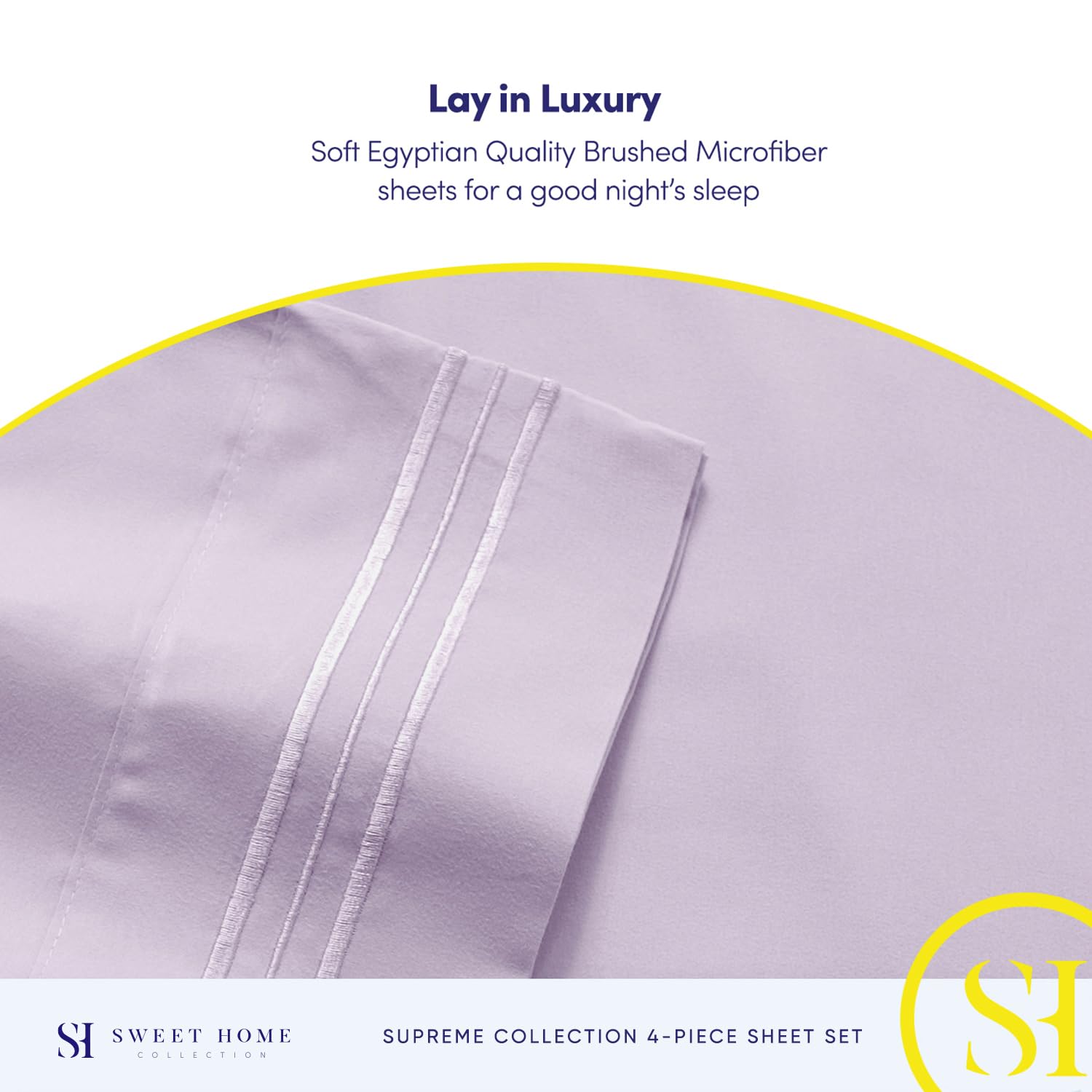 Foto 6 | Juego De Sábanas Sweet Home Collection 1800 Supreme Twin Xl Lilac - Venta Internacional.