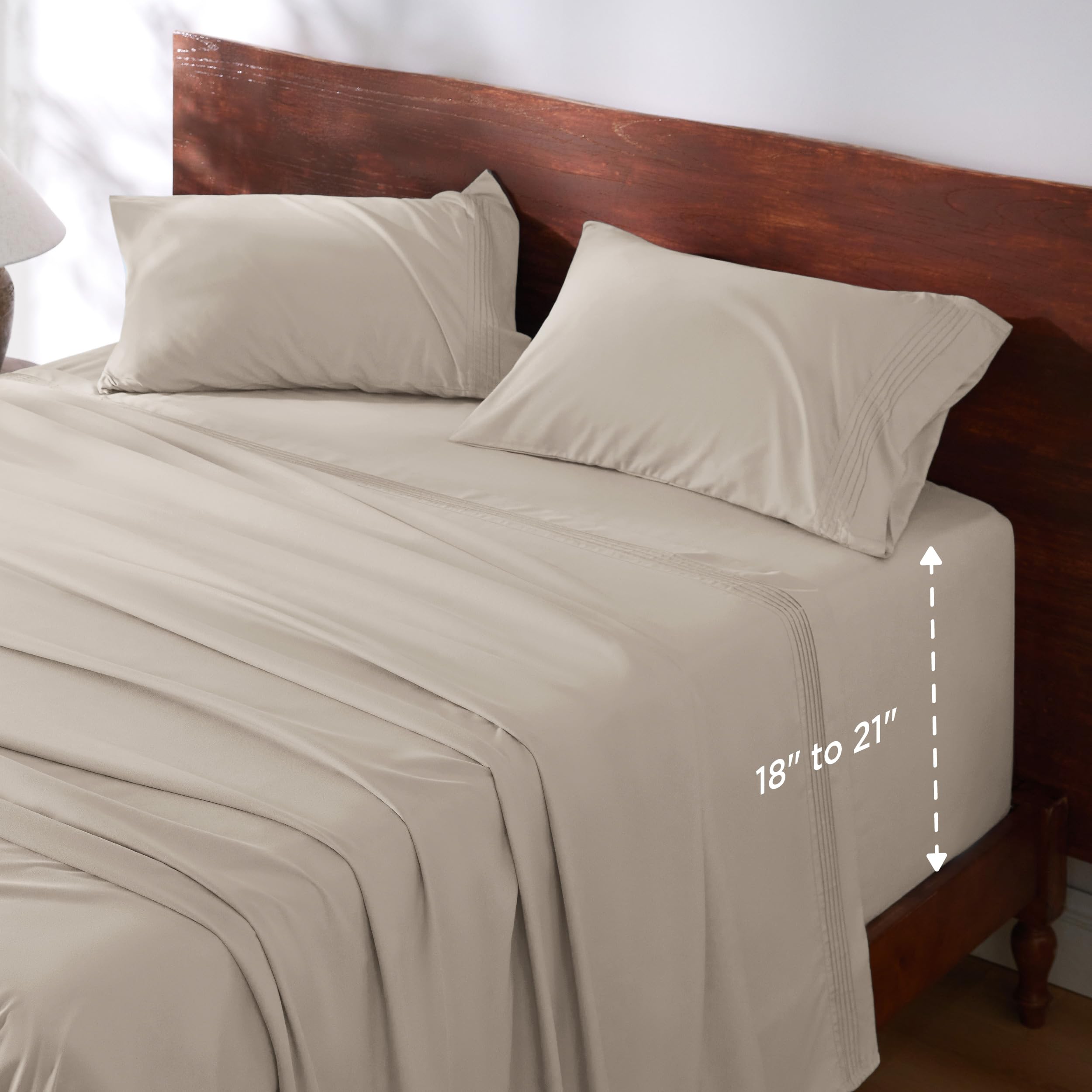 Juego de Sábanas Bedsure Gentlesoft Deep Pocket King Con Tecnología 3m - Venta Internacional