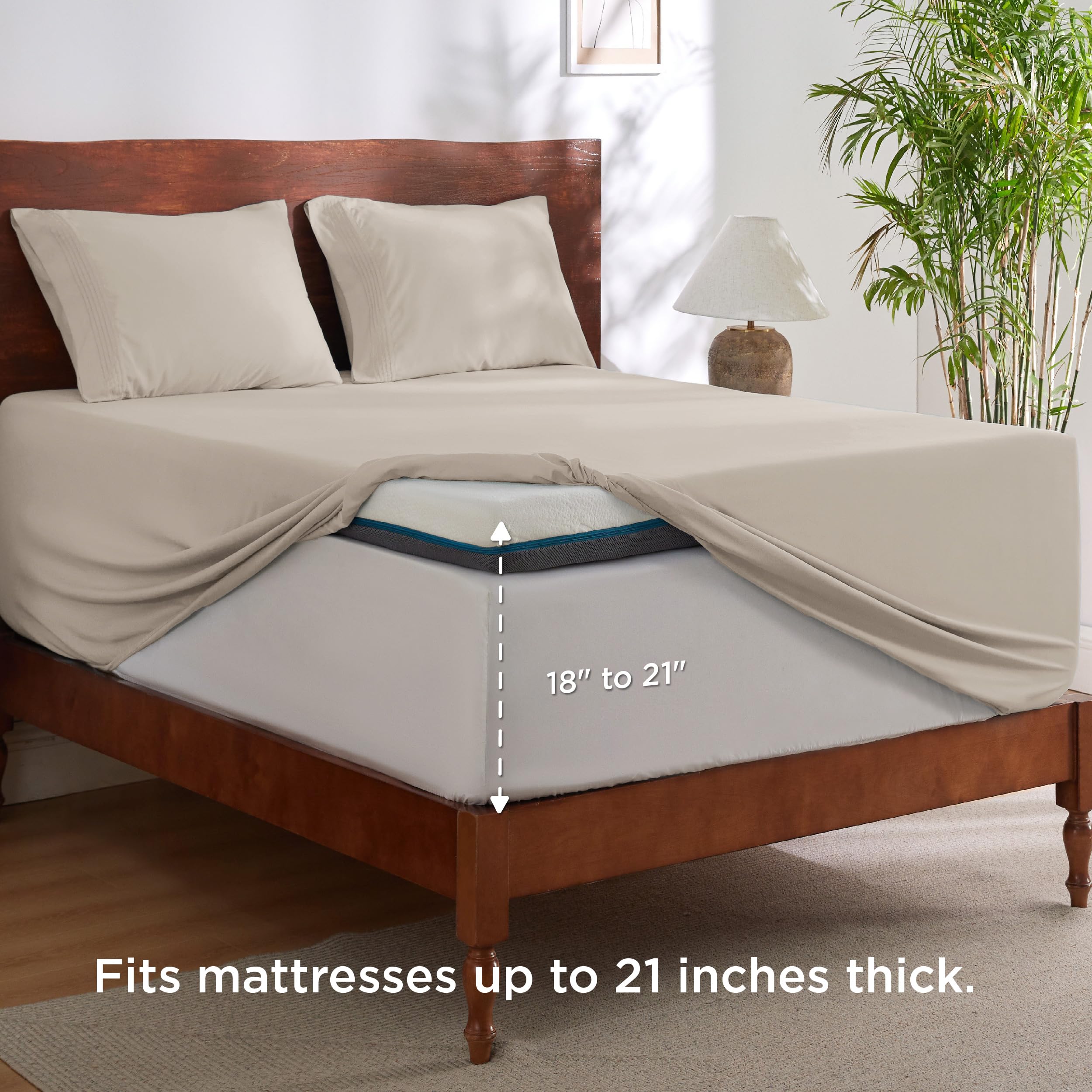 Foto 3 pulgar | Juego de Sábanas Bedsure Gentlesoft Deep Pocket King Con Tecnología 3m - Venta Internacional