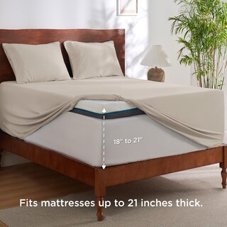 Foto 2 | Juego de Sábanas Bedsure Gentlesoft Deep Pocket King Con Tecnología 3m - Venta Internacional