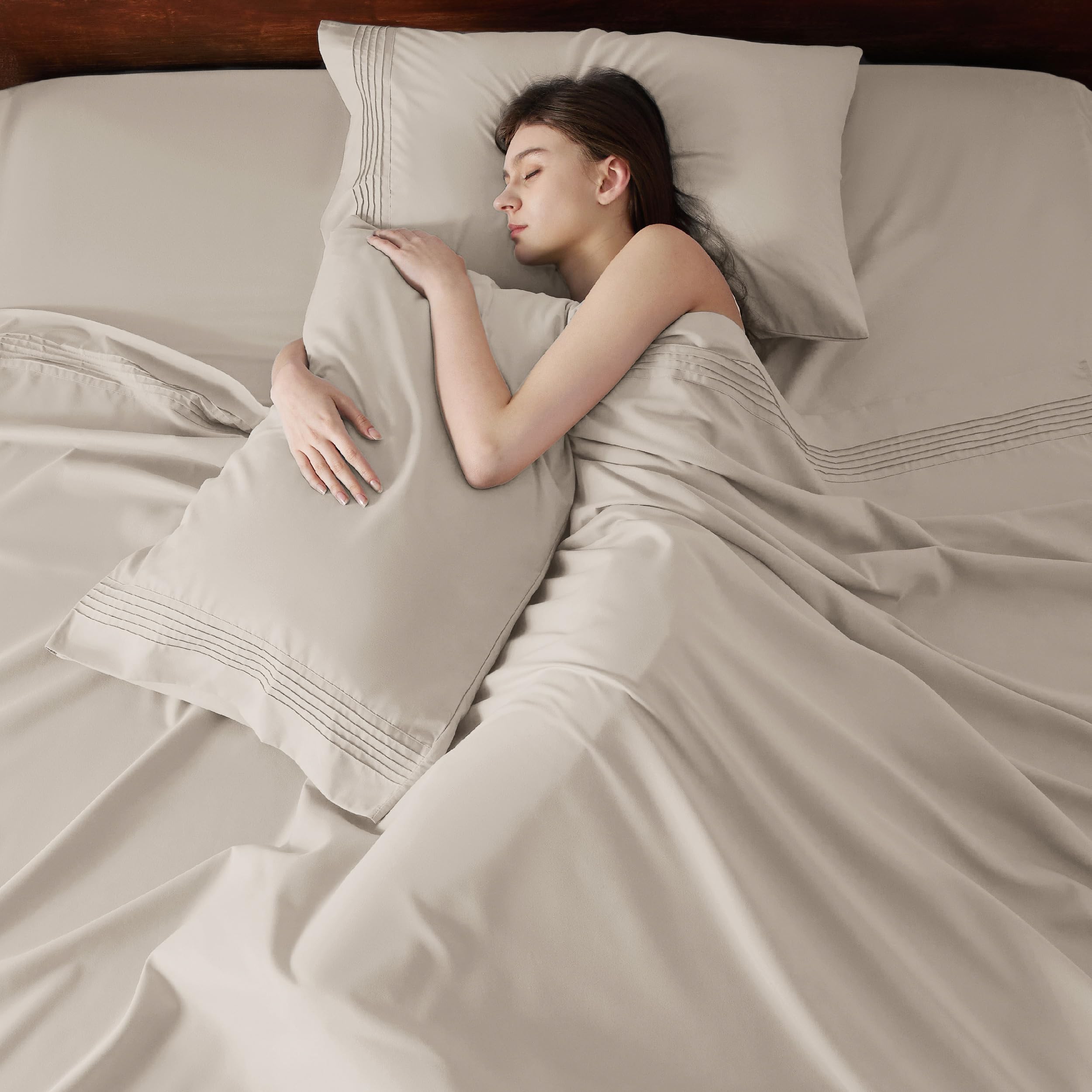 Foto 4 | Juego de Sábanas Bedsure Gentlesoft Deep Pocket King Con Tecnología 3m - Venta Internacional