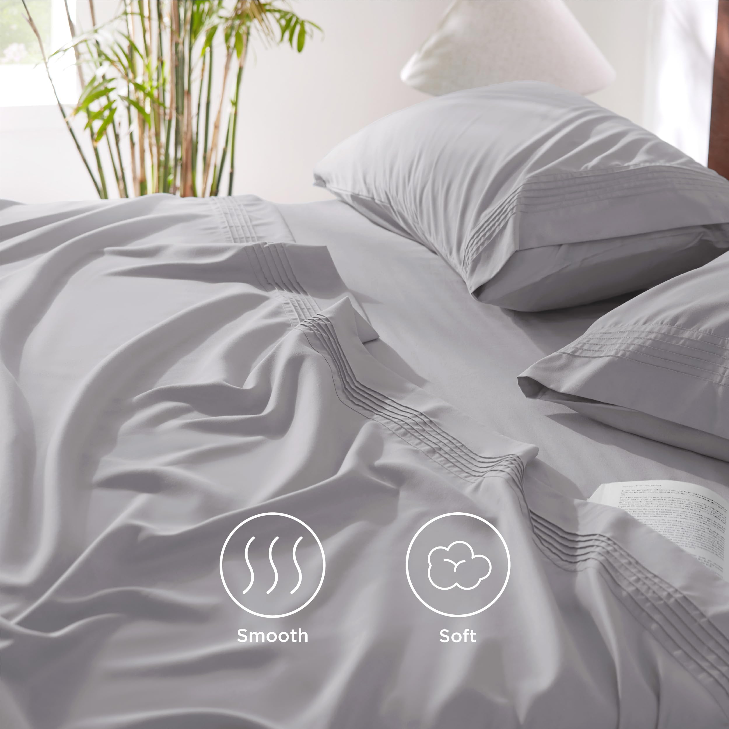 Foto 7 pulgar | Juego de Sábanas Bedsure Gentlesoft Deep Pocket King Con Tecnología 3m - Venta Internacional