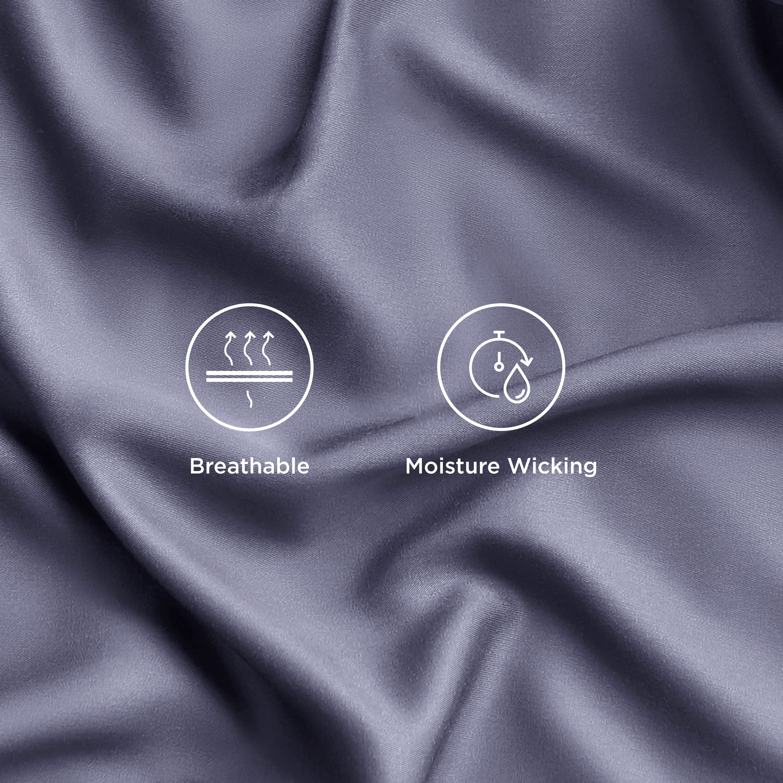 Foto 6 | Juego De Sábanas Bedsure Short Queen Cooling Rayon Bamboo Gris Oscuro - Venta Internacional.