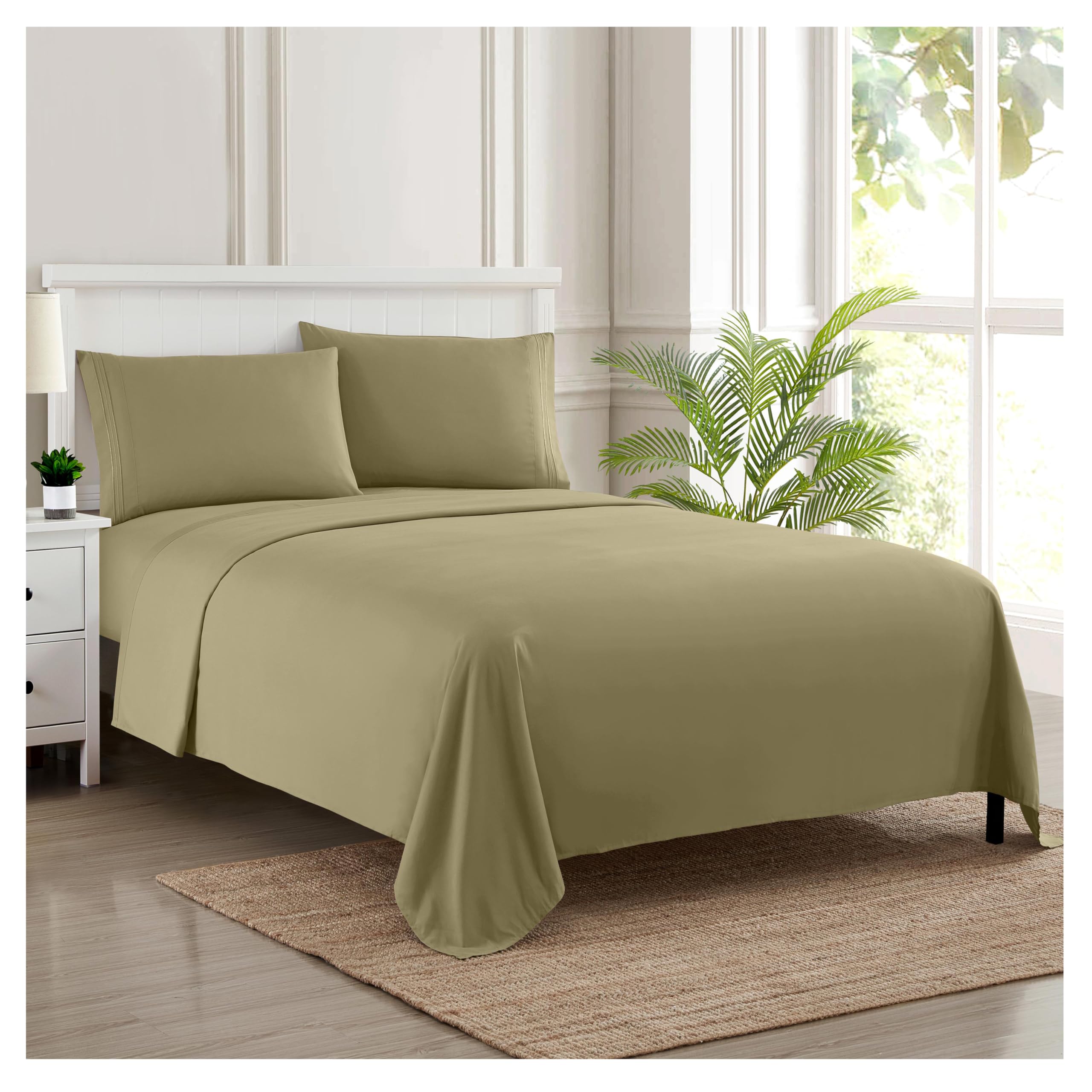 Foto 2 pulgar | Sábanas Sweet Home Collection Supreme King Size Sage - Venta Internacional.