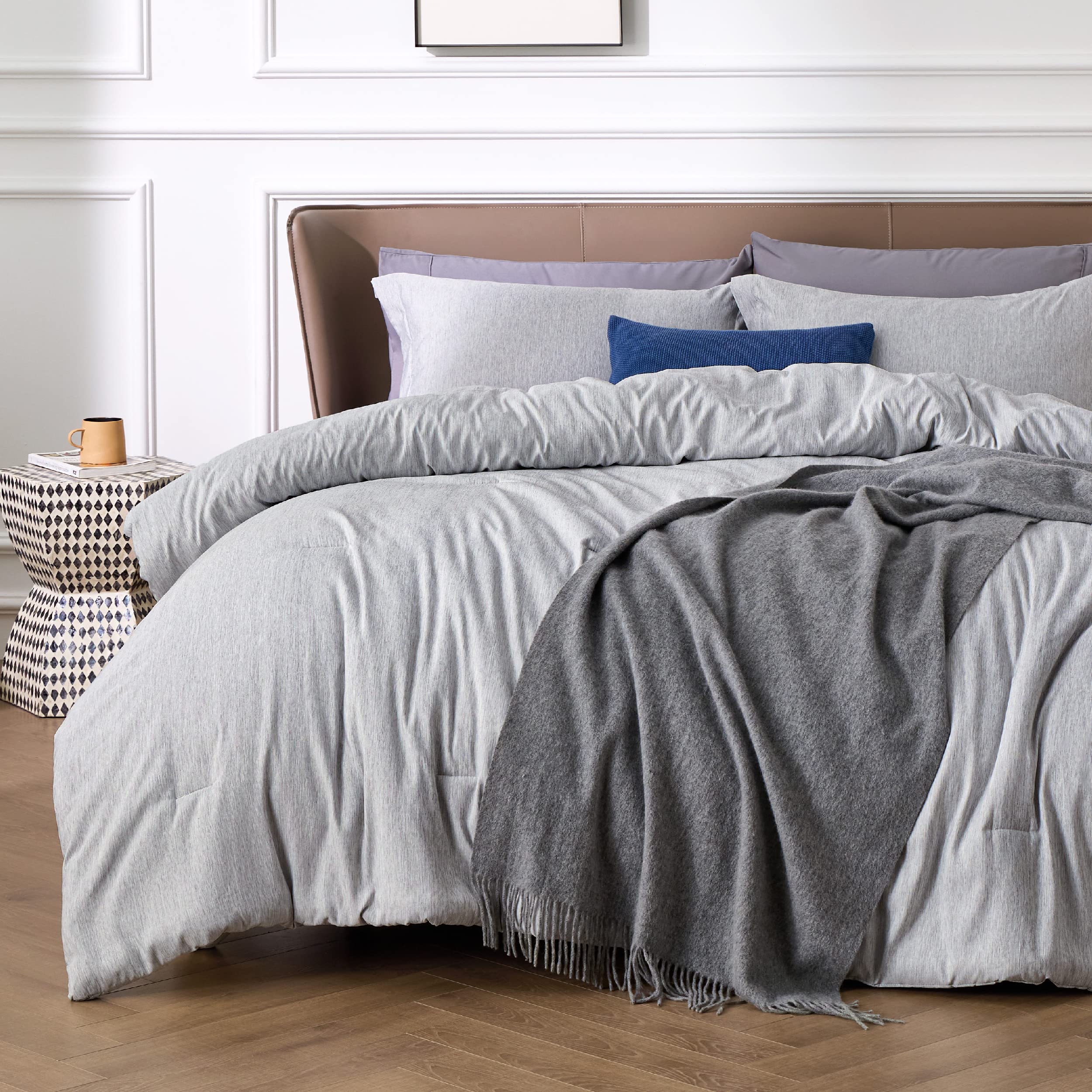 Foto 2 pulgar | Juego De Edredón Bedsure Queen, Ropa De Cama Suave, Gris, 3 Piezas - Venta Internacional.