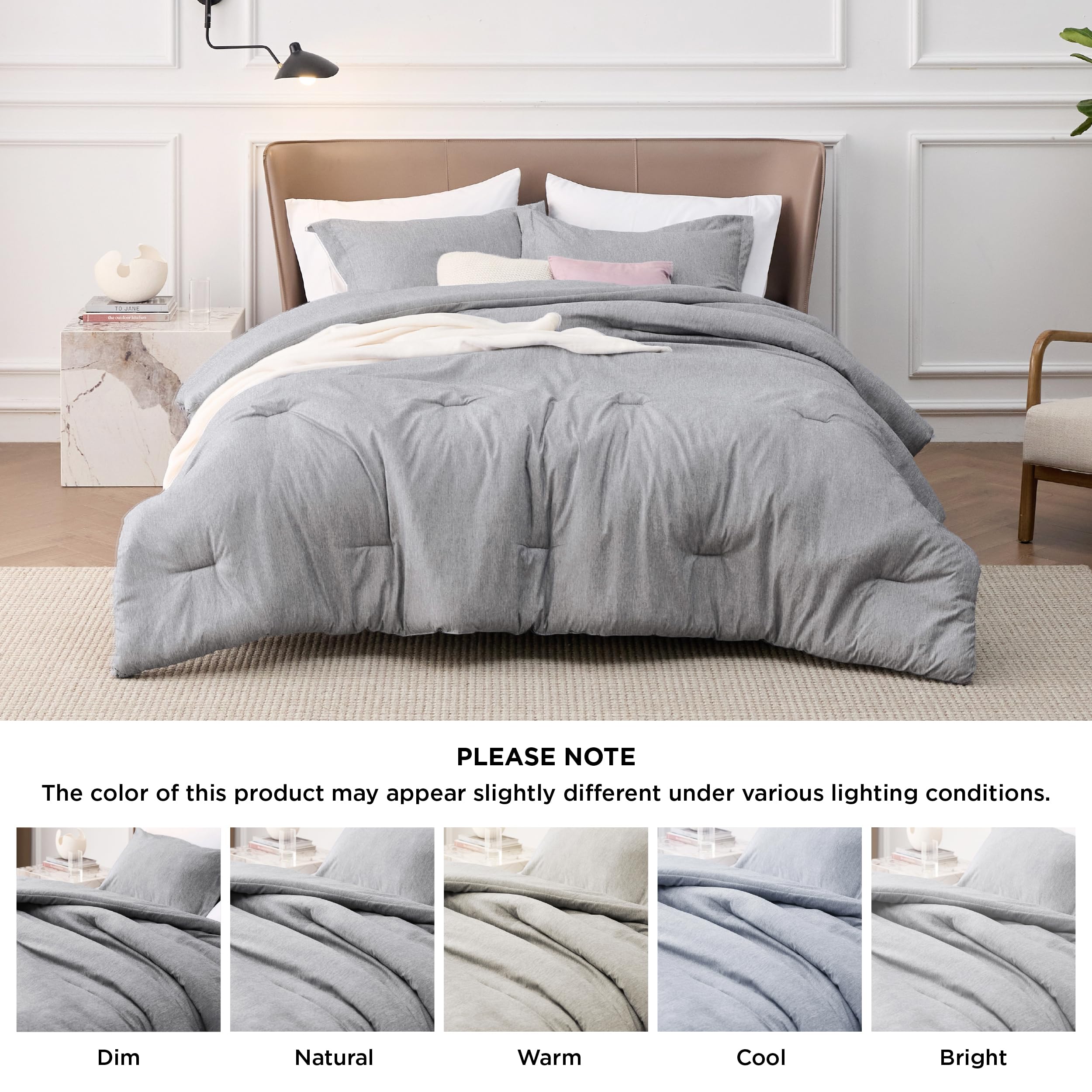 Foto 5 pulgar | Juego De Edredón Bedsure Queen, Ropa De Cama Suave, Gris, 3 Piezas - Venta Internacional.
