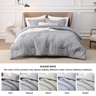 Foto 4 | Juego De Edredón Bedsure Queen, Ropa De Cama Suave, Gris, 3 Piezas - Venta Internacional.