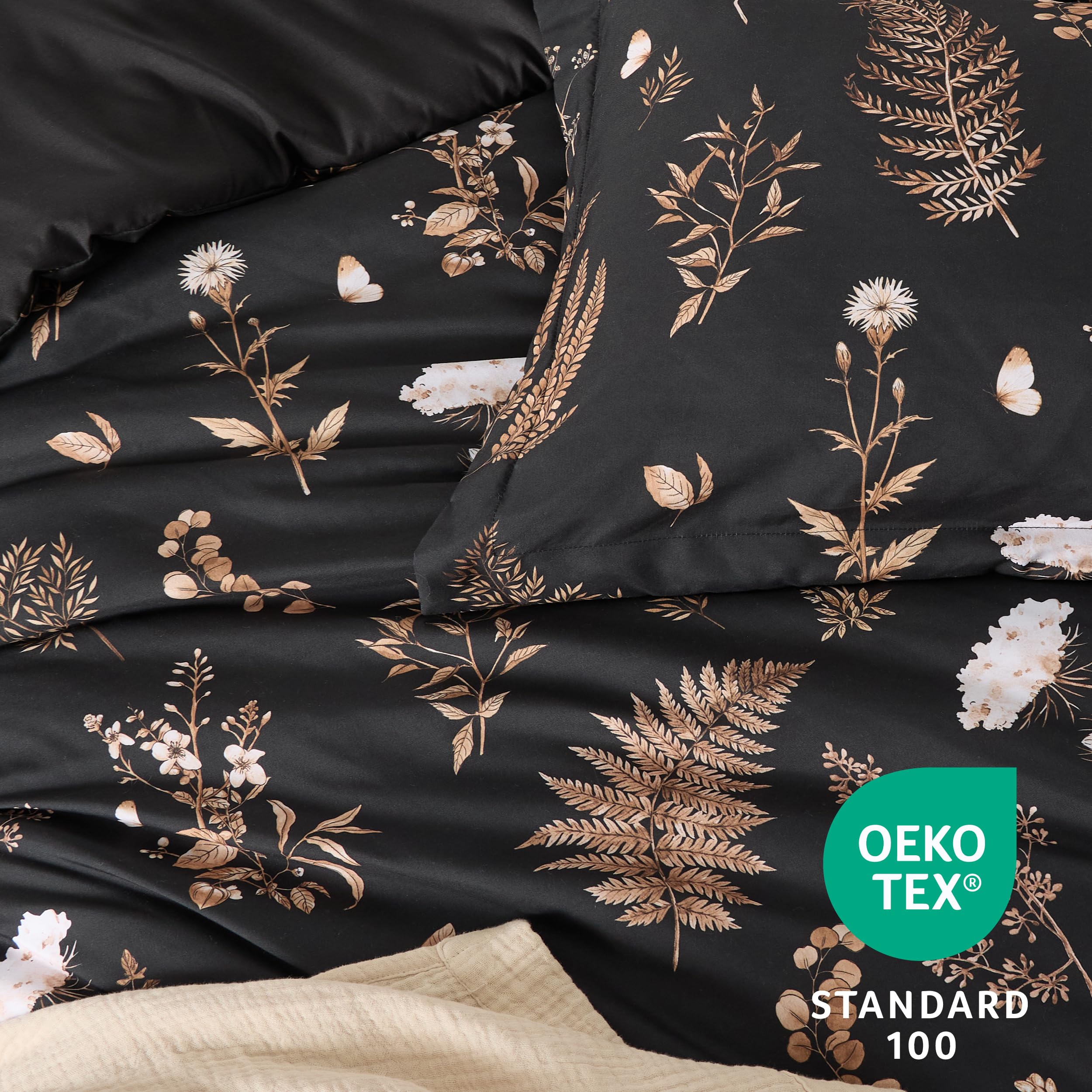 Foto 5 | Juego De Edredón Bedsure Tamaño Doble Con Diseño Botánico Reversible - Venta Internacional