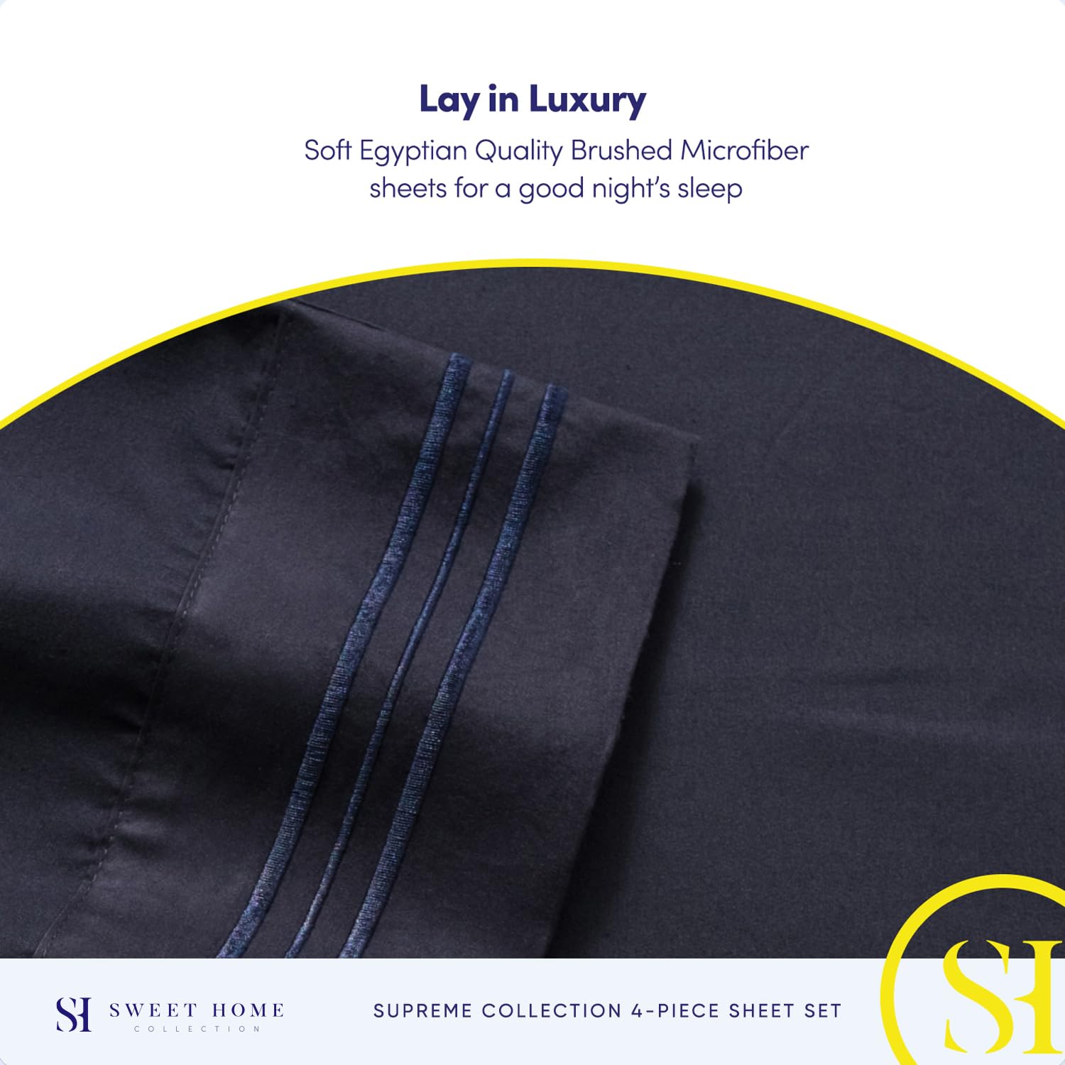 Foto 7 pulgar | Sábanas Sweet Home Collection Rv Short Queen Navy - Venta Internacional.