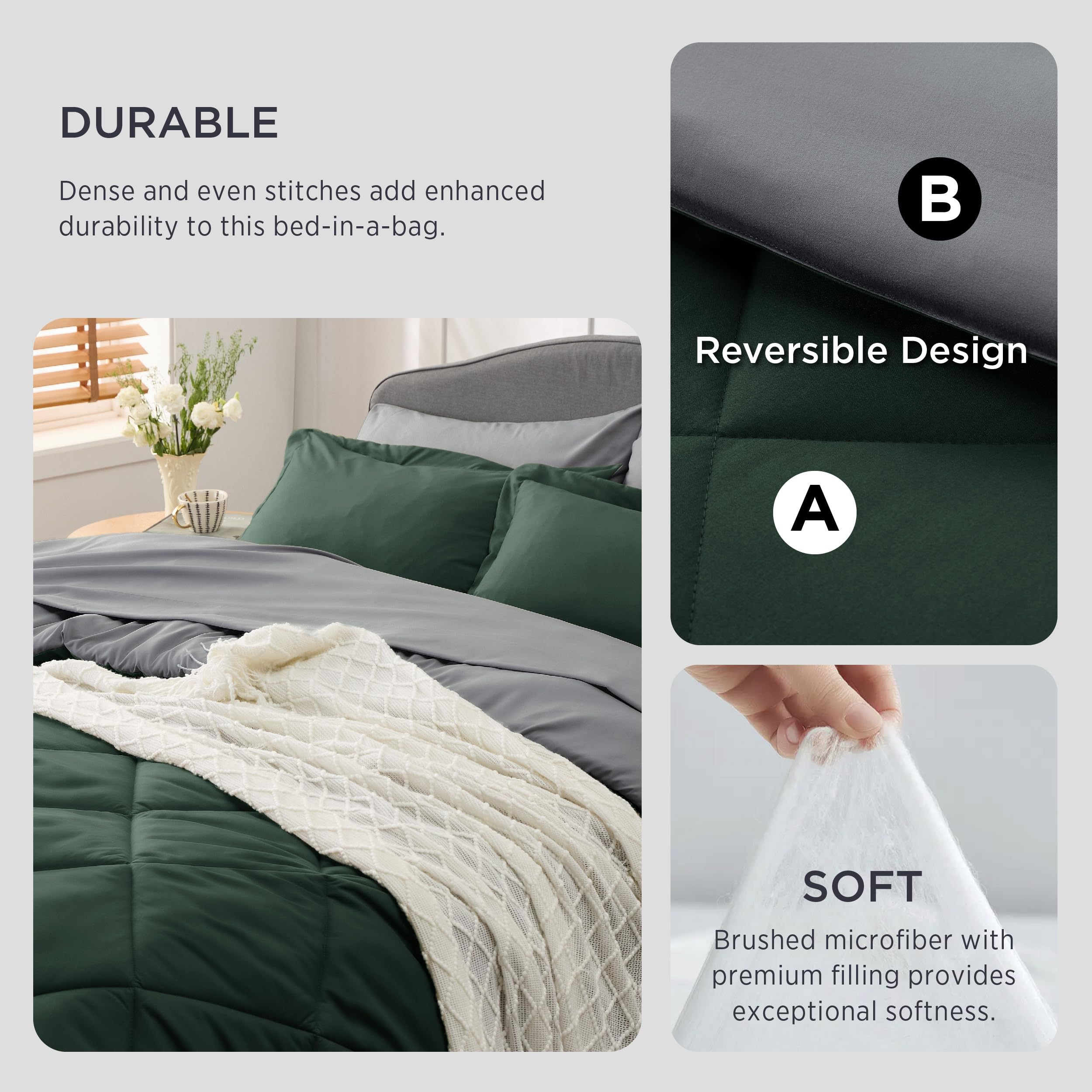 Foto 4 pulgar | Juego De Cama Bedsure Queen, Edredón Reversible, 7 Piezas - Venta Internacional.
