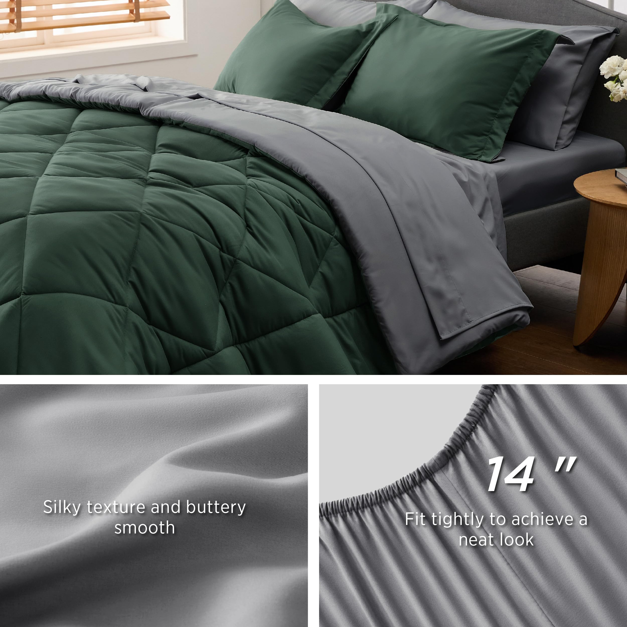 Foto 5 | Juego De Cama Bedsure Queen, Edredón Reversible, 7 Piezas - Venta Internacional.