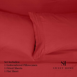 Foto 2 | Juego de Sábanas Sweet Home Collection 1500 Supreme Twin Rojo - Venta Internacional