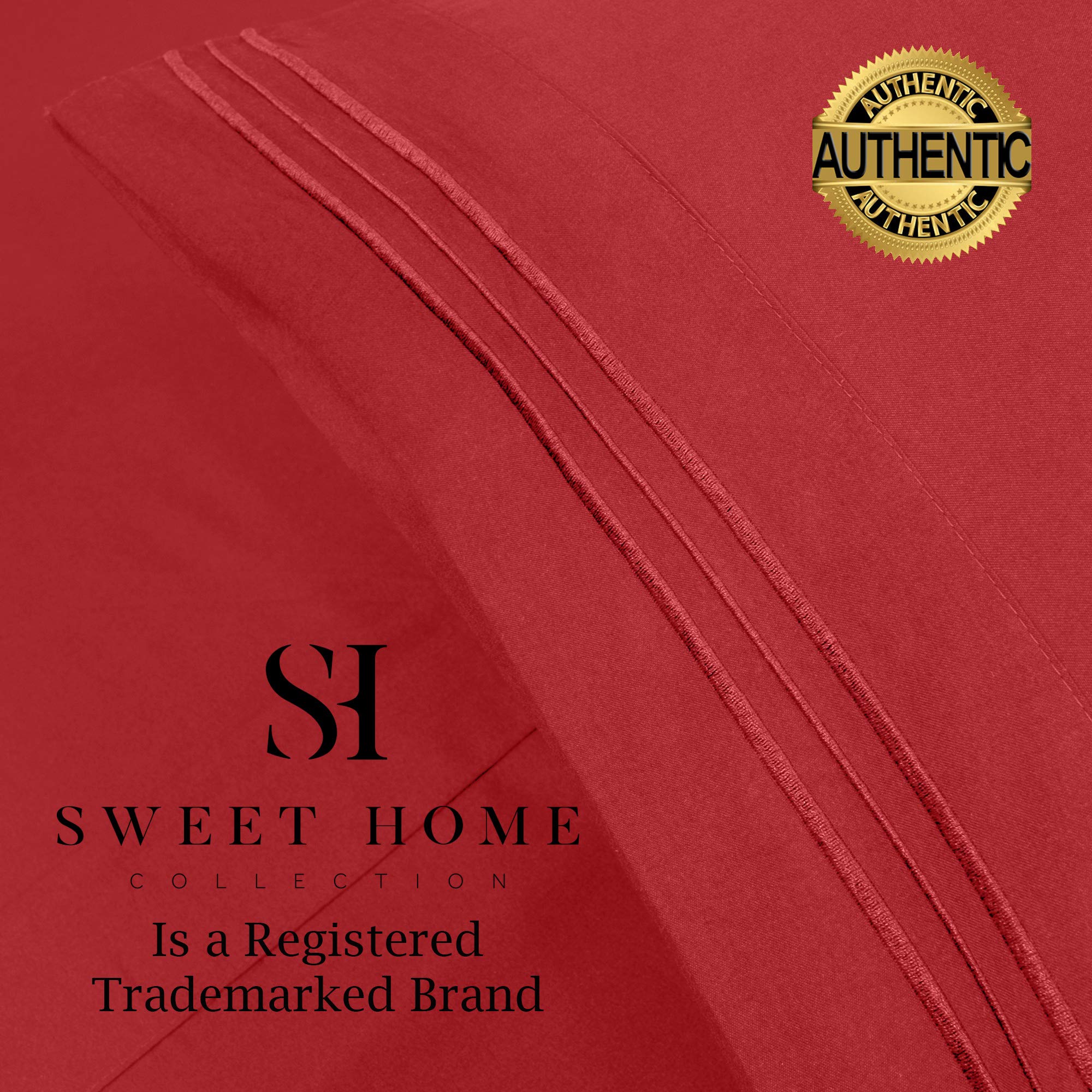 Foto 5 pulgar | Juego de Sábanas Sweet Home Collection 1500 Supreme Twin Rojo - Venta Internacional