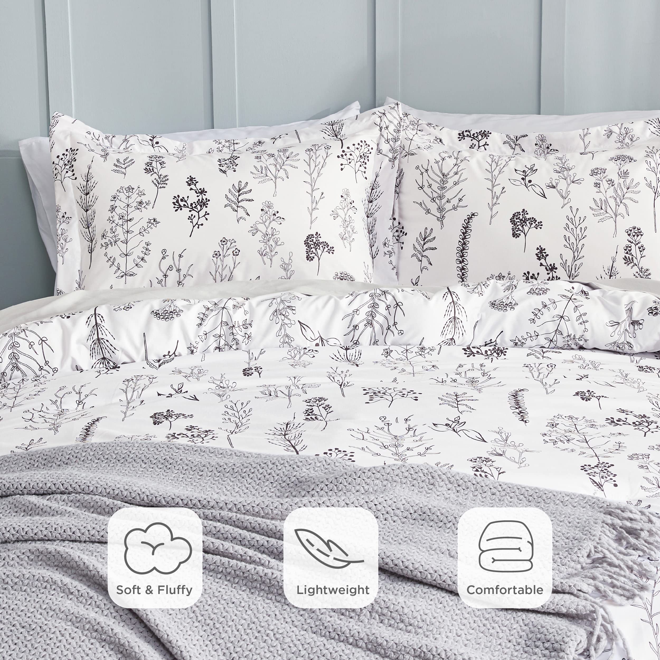 Foto 6 pulgar | Juego de Edredón Bedsure Queen Blanco con Estampado Floral 3 Piezas - Venta Internacional