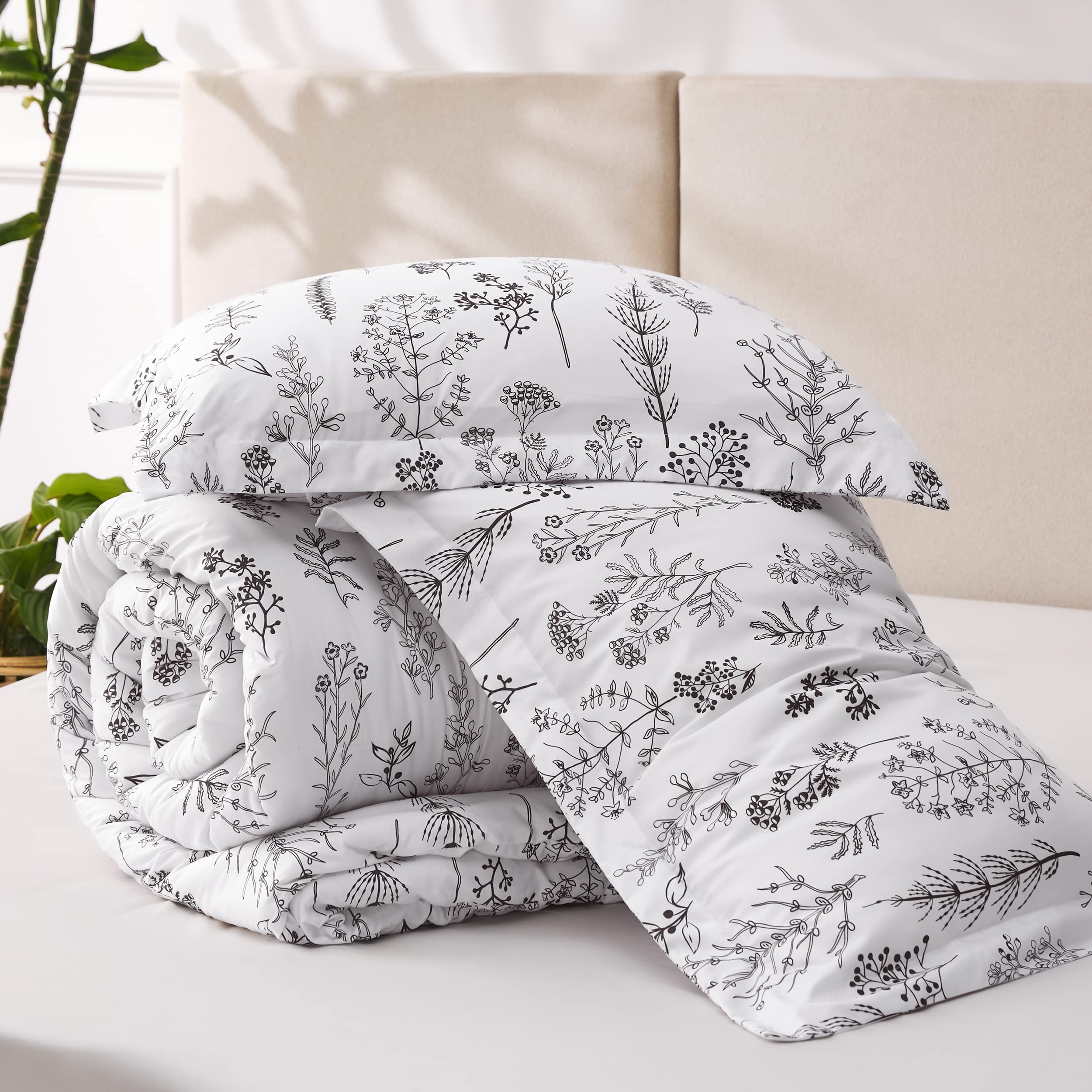 Foto 8 pulgar | Juego de Edredón Bedsure Queen Blanco con Estampado Floral 3 Piezas - Venta Internacional
