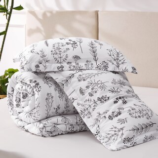 Foto 7 | Juego de Edredón Bedsure Queen Blanco con Estampado Floral 3 Piezas - Venta Internacional