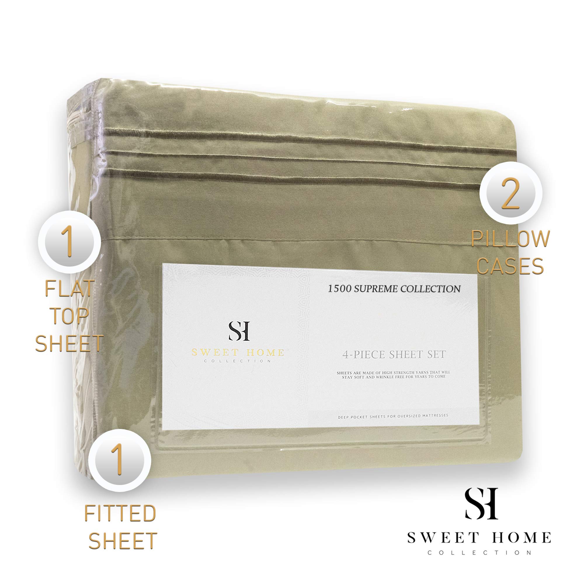Foto 5 | Juego De Sábanas Sweet Home Collection 1500 Supreme California King - Venta Internacional.