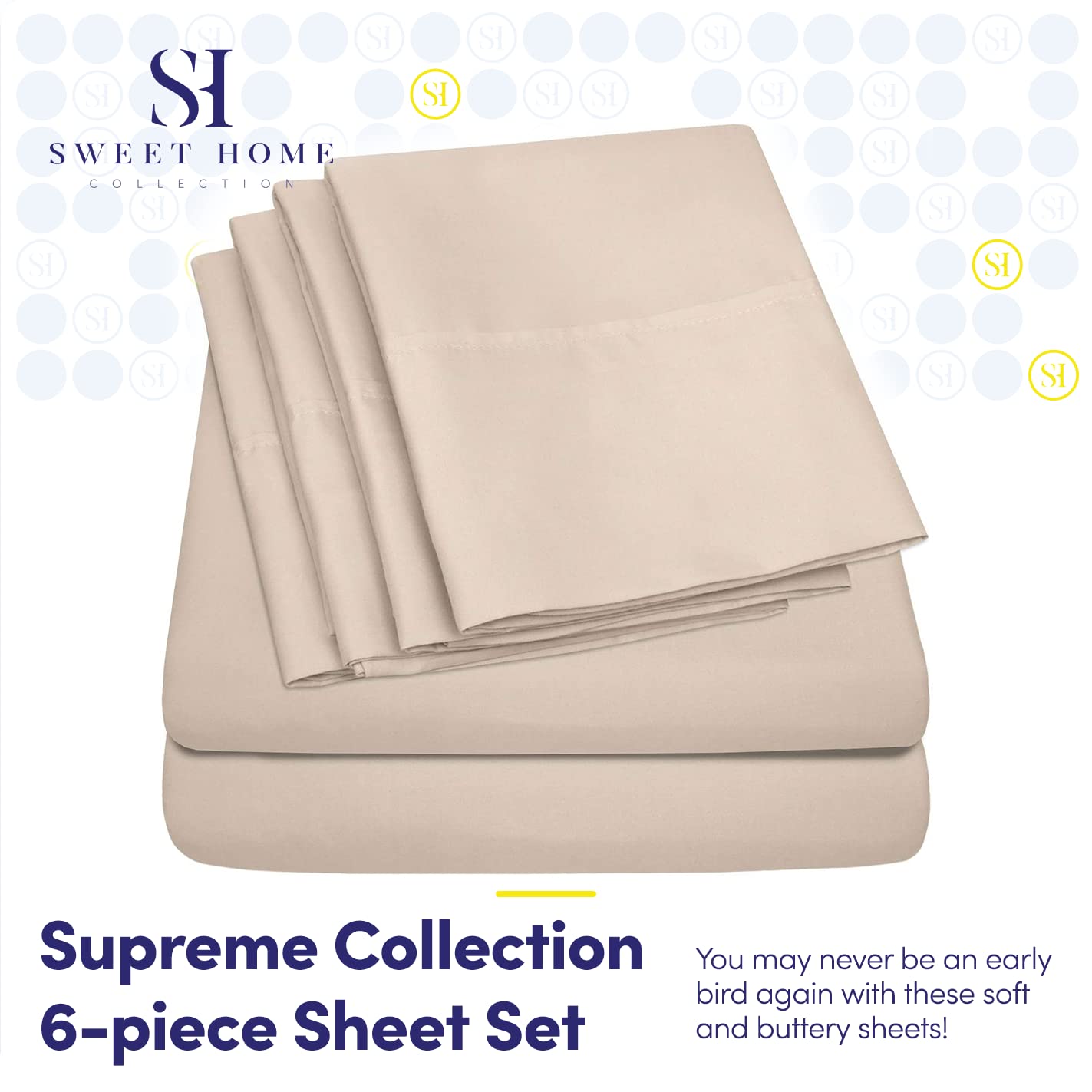 Foto 3 pulgar | Sábanas Sweet Home Collection, 6 Unidades, 1500 Supreme Full - Venta Internacional.