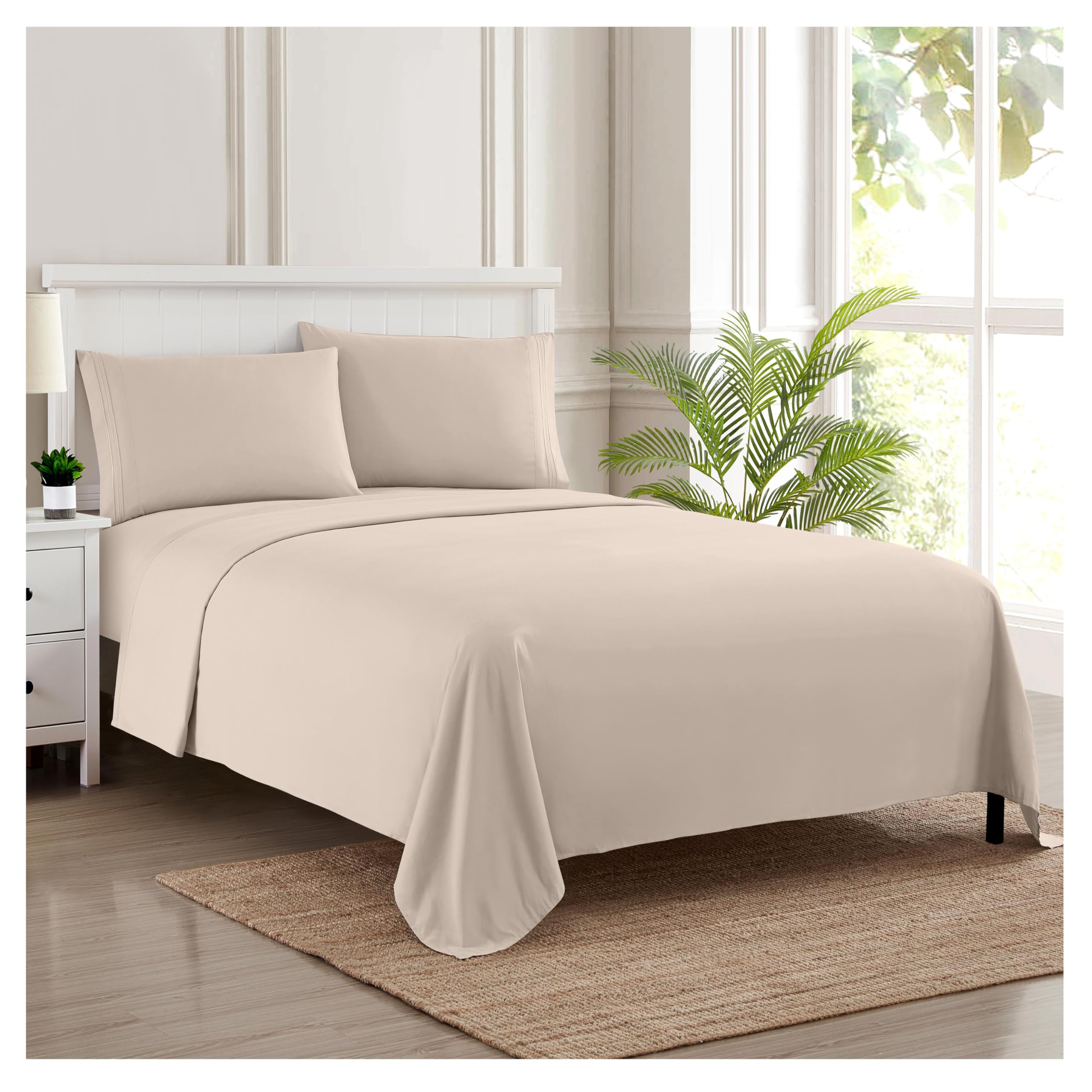 Foto 3 pulgar | Sábanas Sweet Home Collection Rv Short Queen Beige - Venta Internacional.