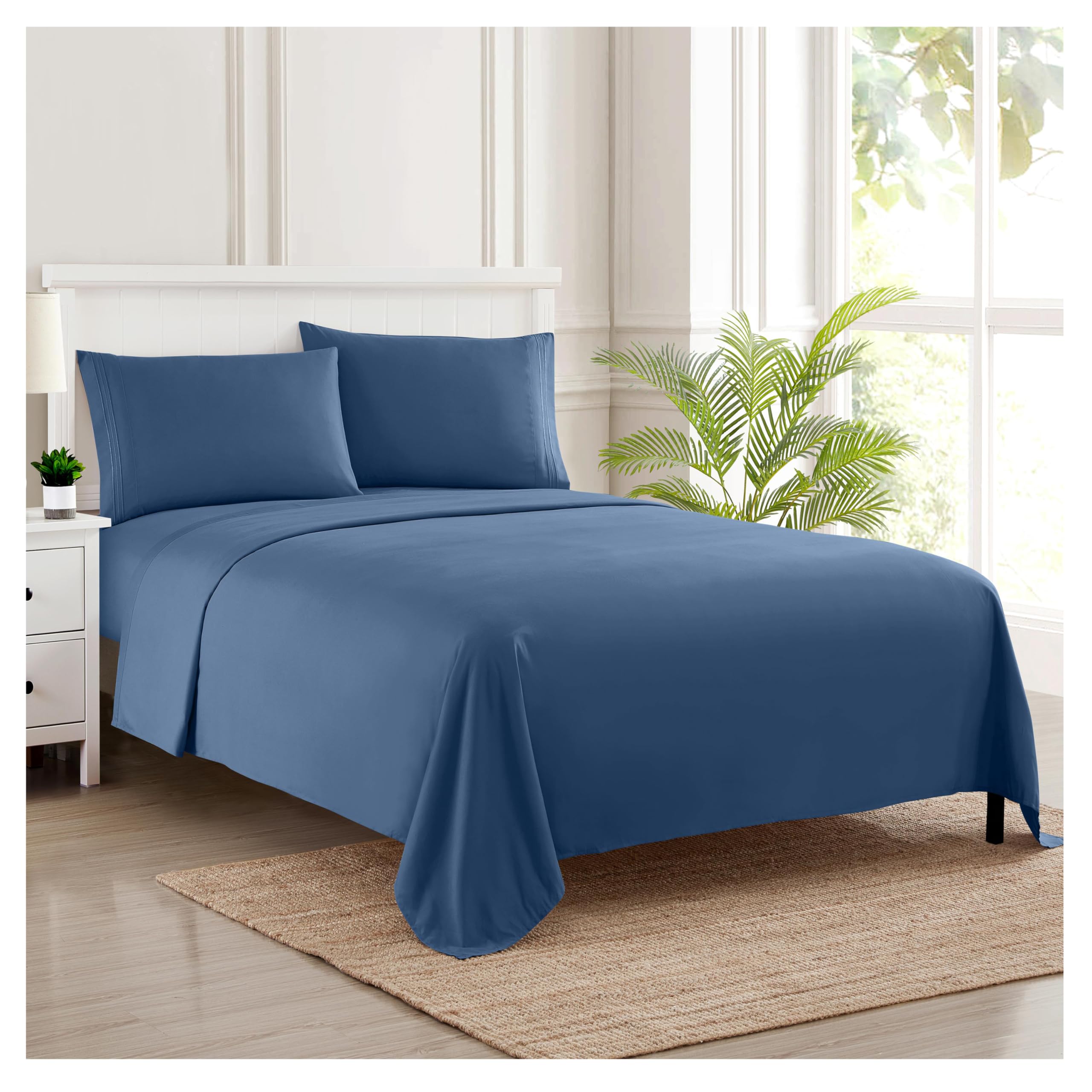 Juego De Sábanas Sweet Home Collection Split King Denim - Venta Internacional.
