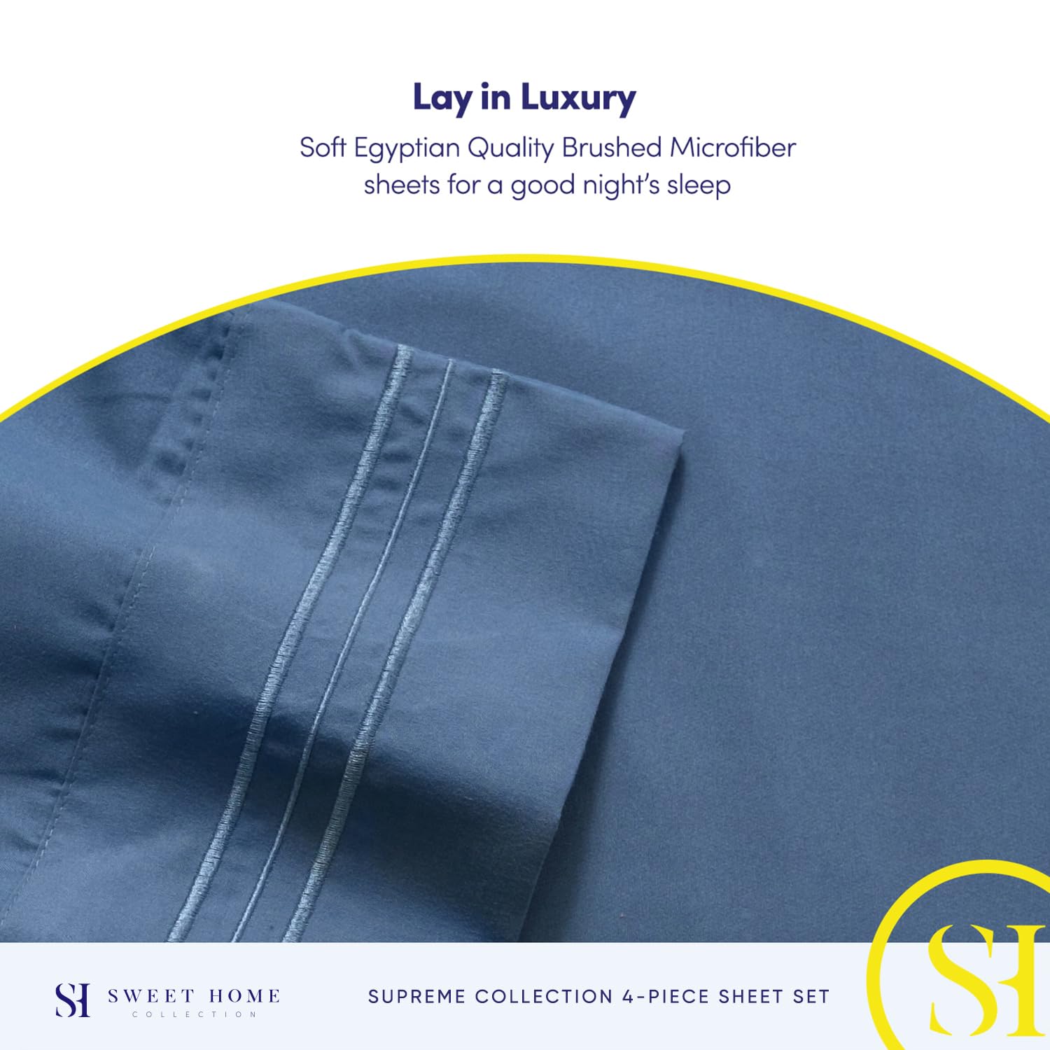 Foto 6 | Juego De Sábanas Sweet Home Collection Split King Denim - Venta Internacional.