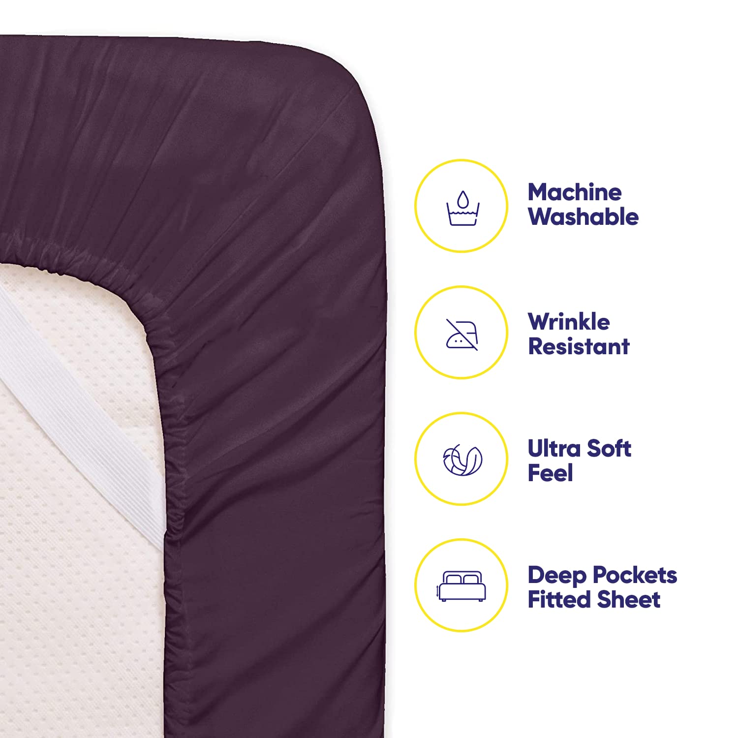 Foto 4 pulgar | Sábanas Sweet Home Collection 1500 Supreme Twin Purple - Venta Internacional.