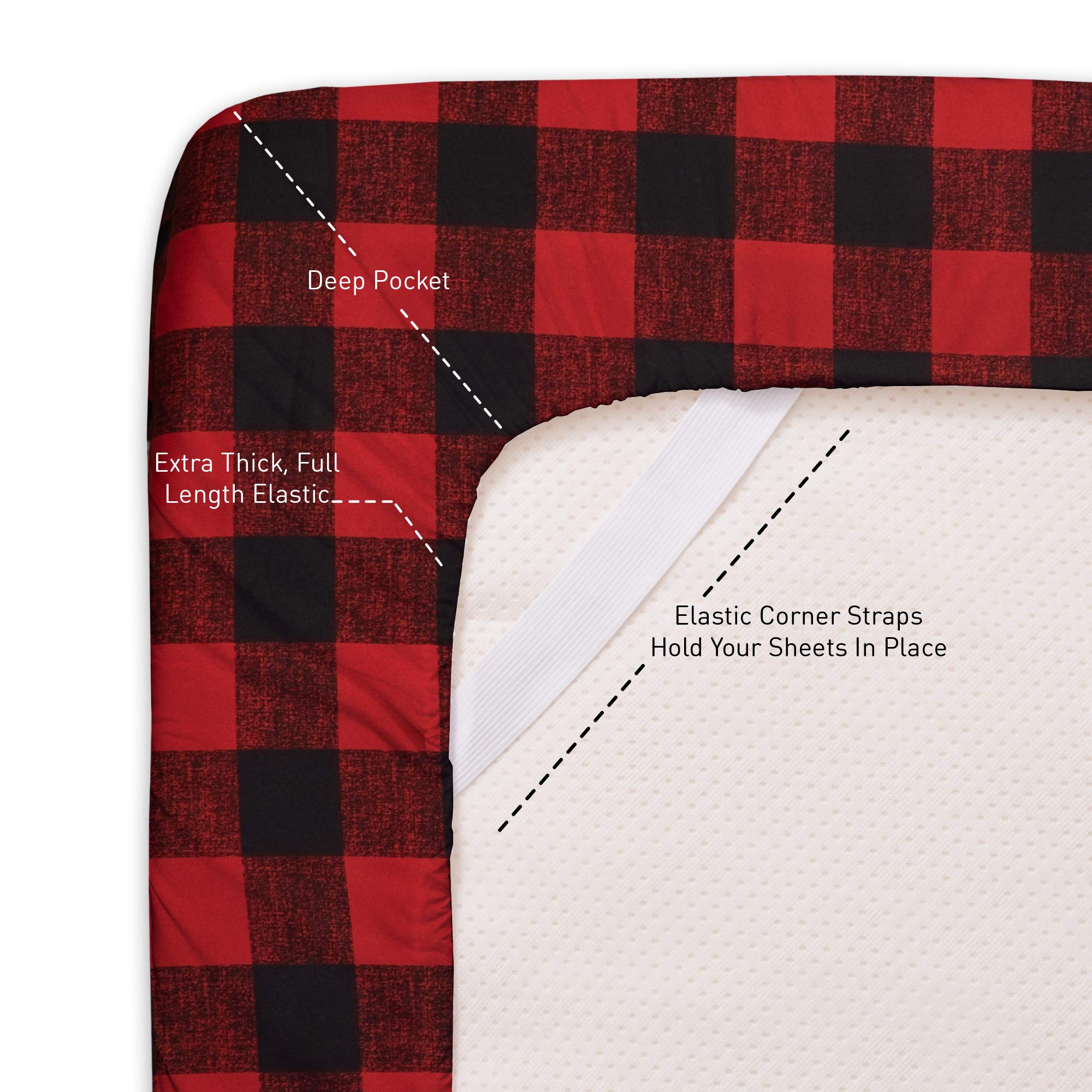 Foto 6 pulgar | Juego De Sábanas Sweet Home Collection Twin Xl Buffalo Check - Venta Internacional.