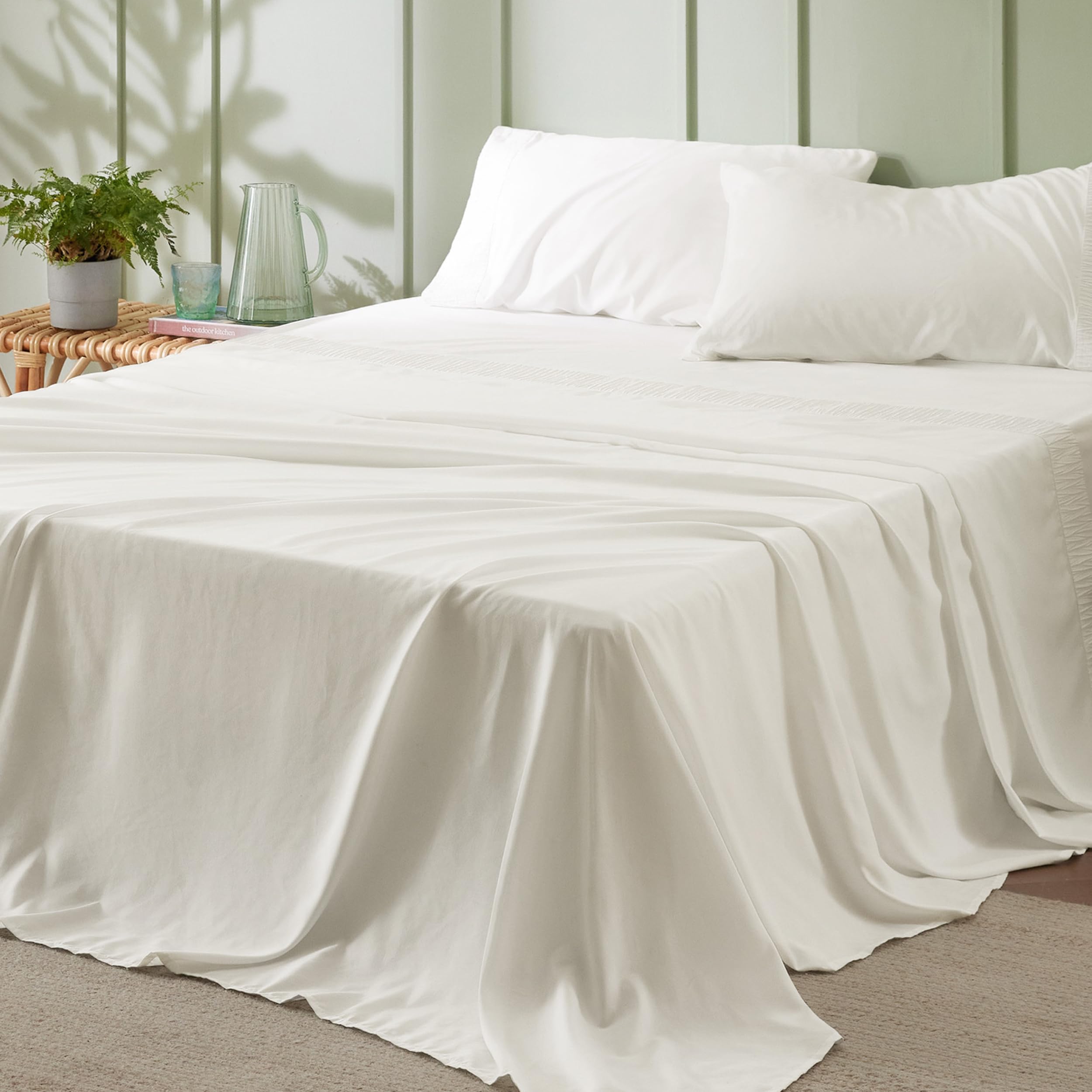 Foto 1 | Juego de Sábanas Bedsure Marfil 4 Piezas - Venta Internacional