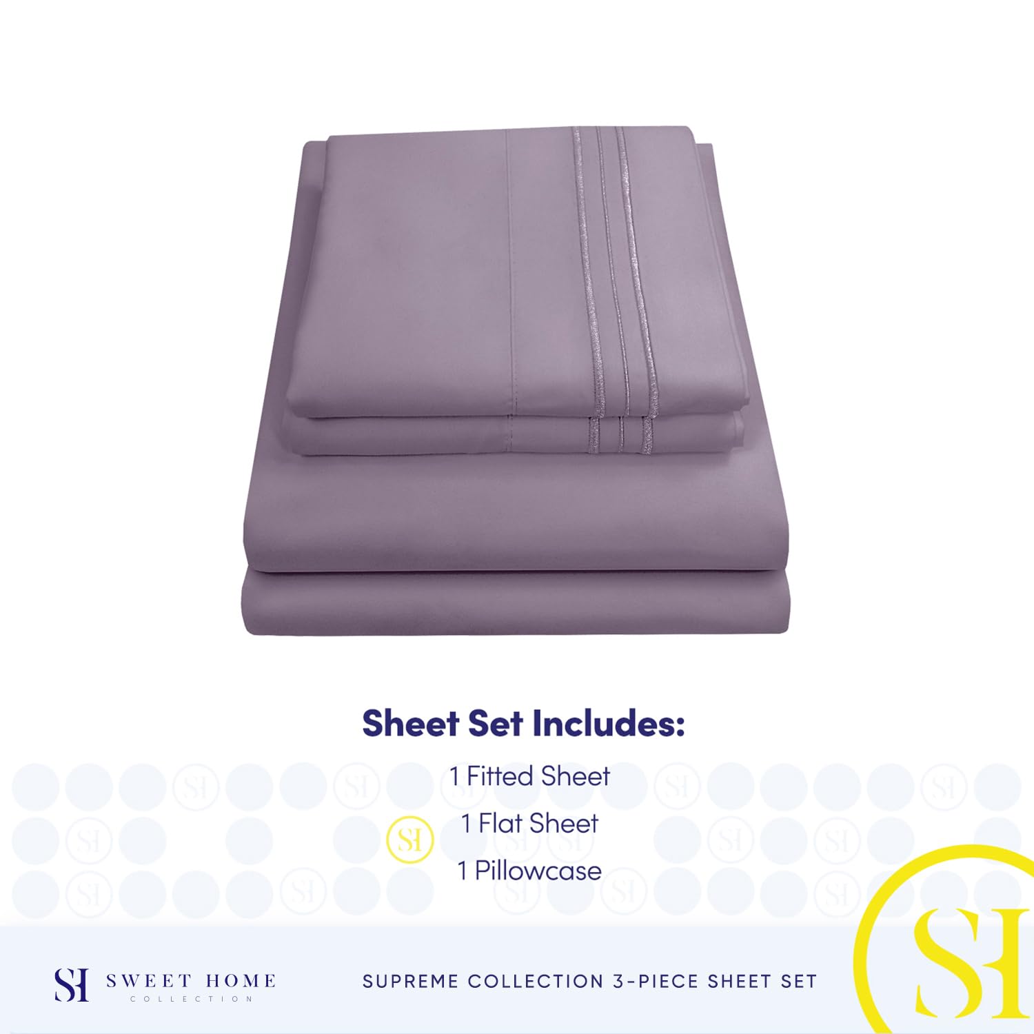 Foto 5 pulgar | Juego De Sábanas Sweet Home Collection 1800 Supreme Twin Plum - Venta Internacional.