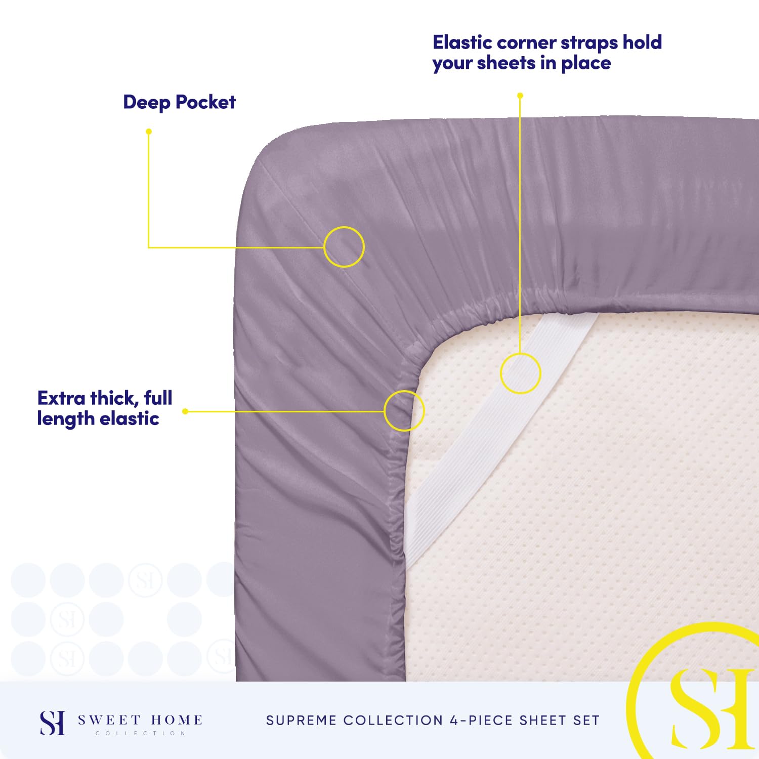 Foto 6 pulgar | Juego De Sábanas Sweet Home Collection 1800 Supreme Twin Plum - Venta Internacional.