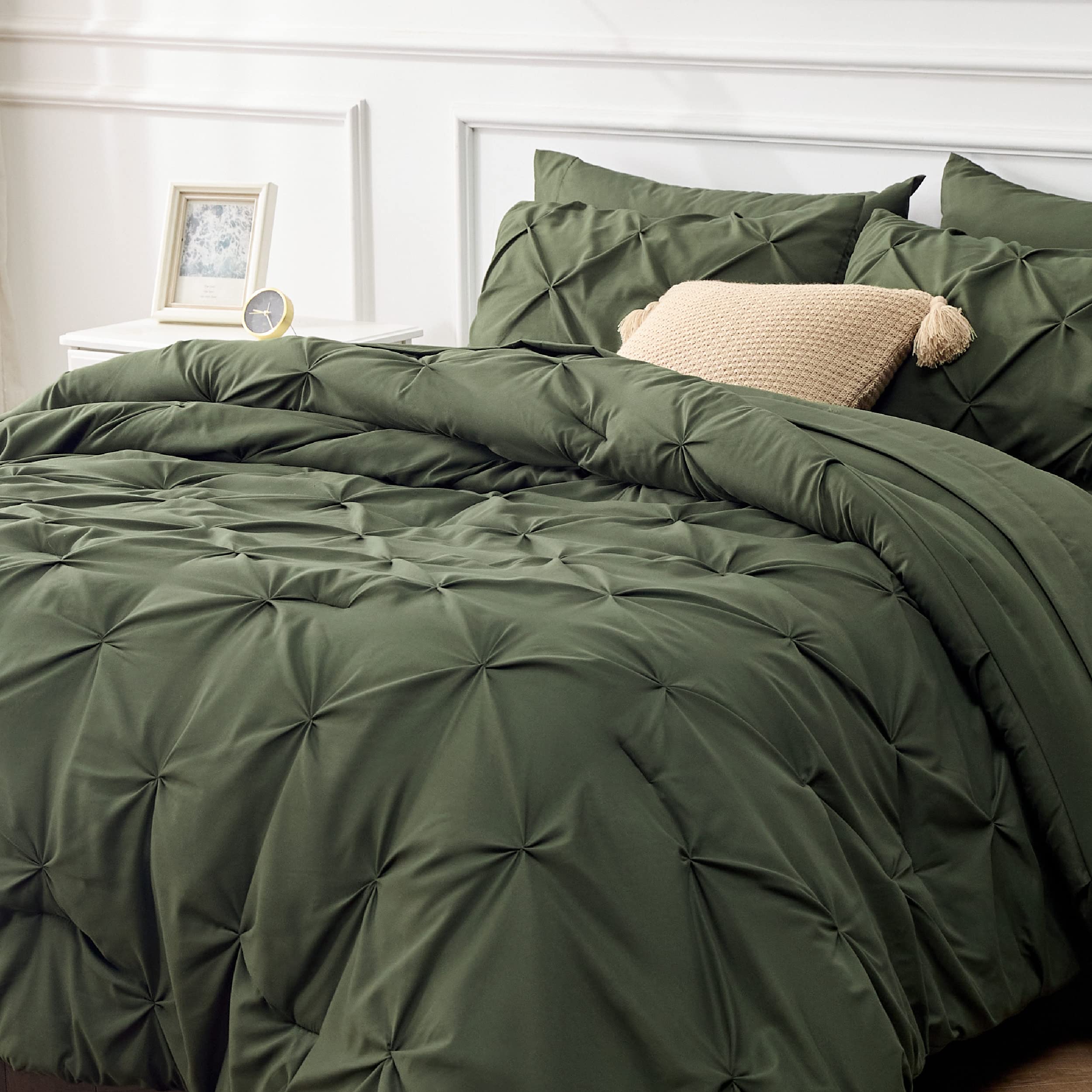 Foto 7 | Juego De Edredón Bedsure Queen Verde Oliva Con 7 Piezas - Venta Internacional.