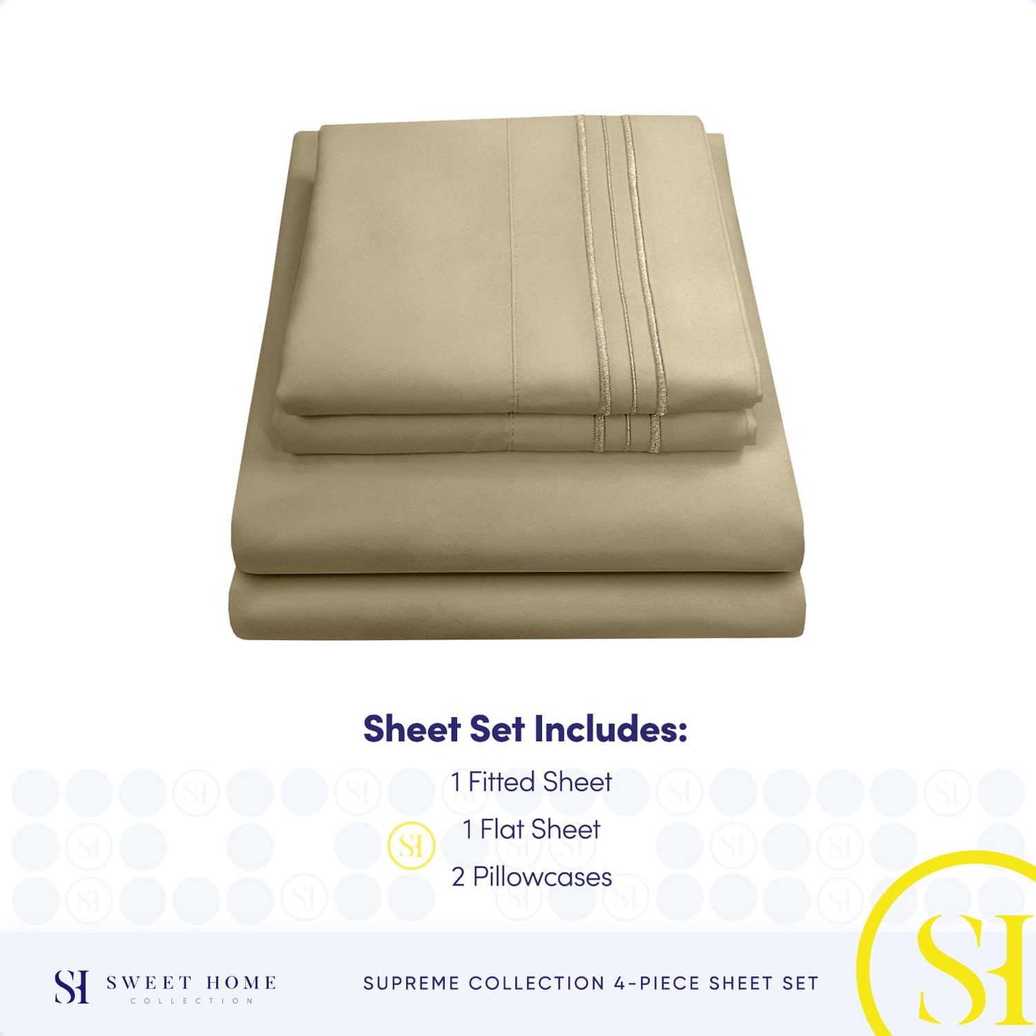 Foto 5 pulgar | Sábanas Sweet Home Collection Rv Short Queen Sage - Venta Internacional.