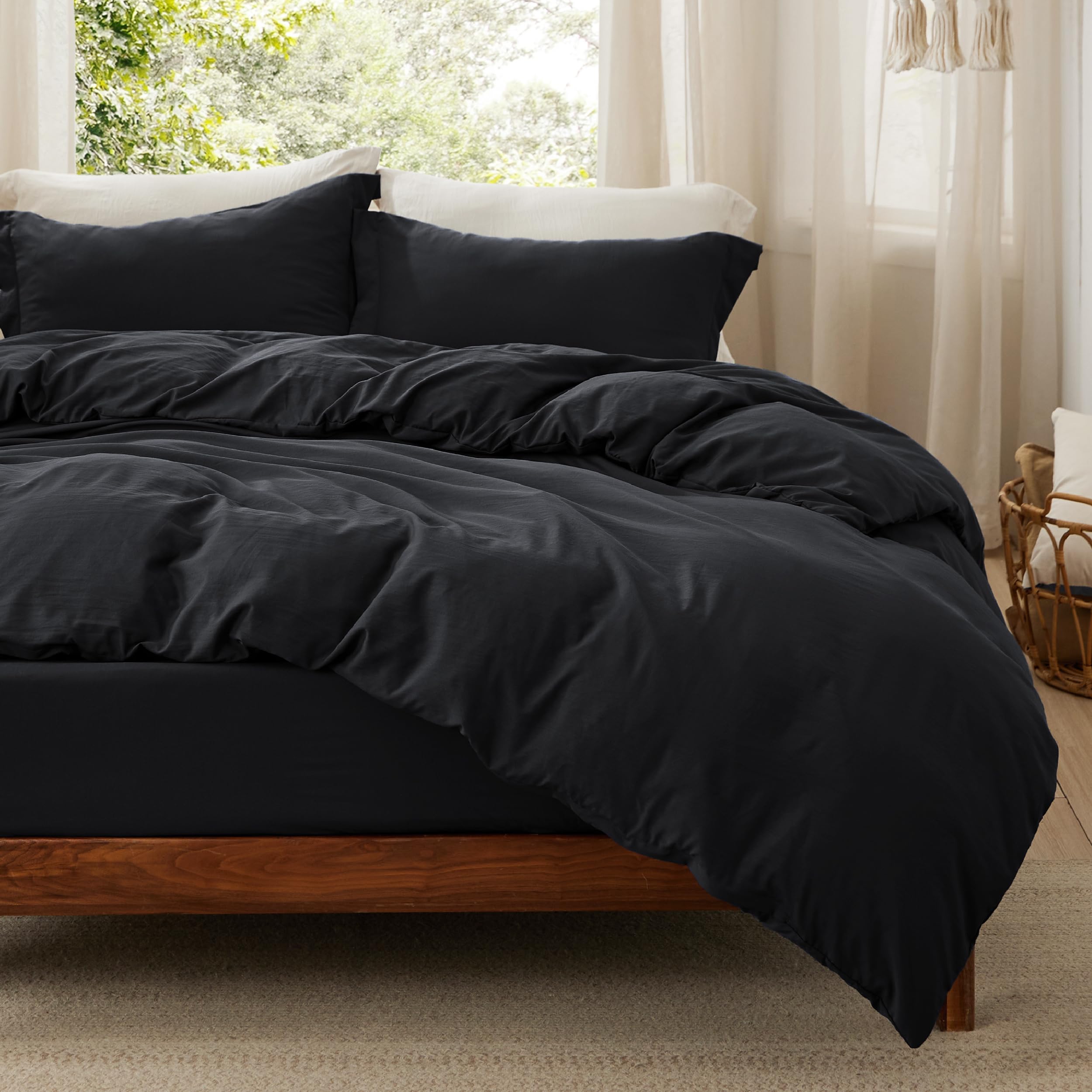 Foto 2 pulgar | Juego de Cama Bedsure King con Sábana Bajera Negro - Venta Internacional