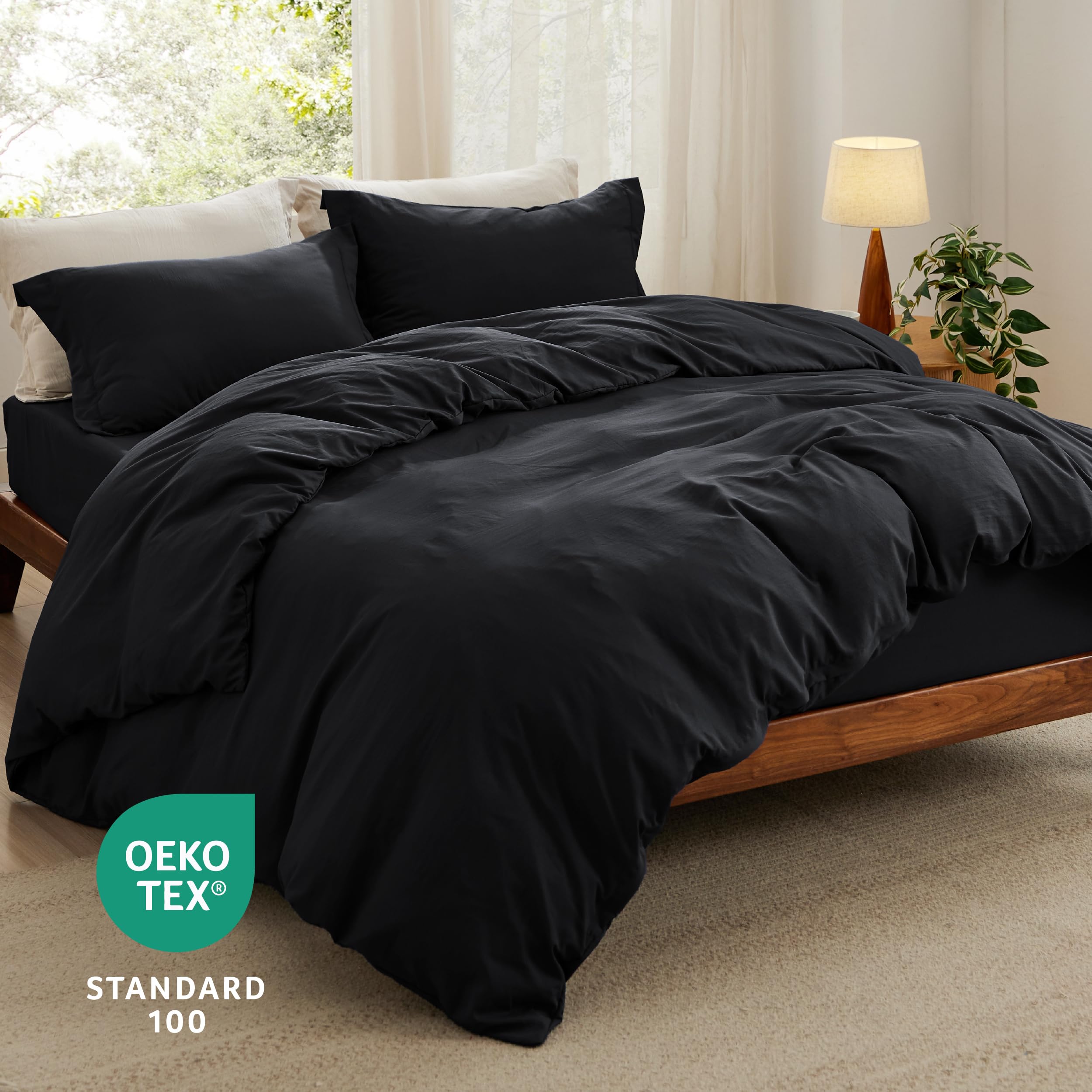 Foto 5 pulgar | Juego de Cama Bedsure King con Sábana Bajera Negro - Venta Internacional