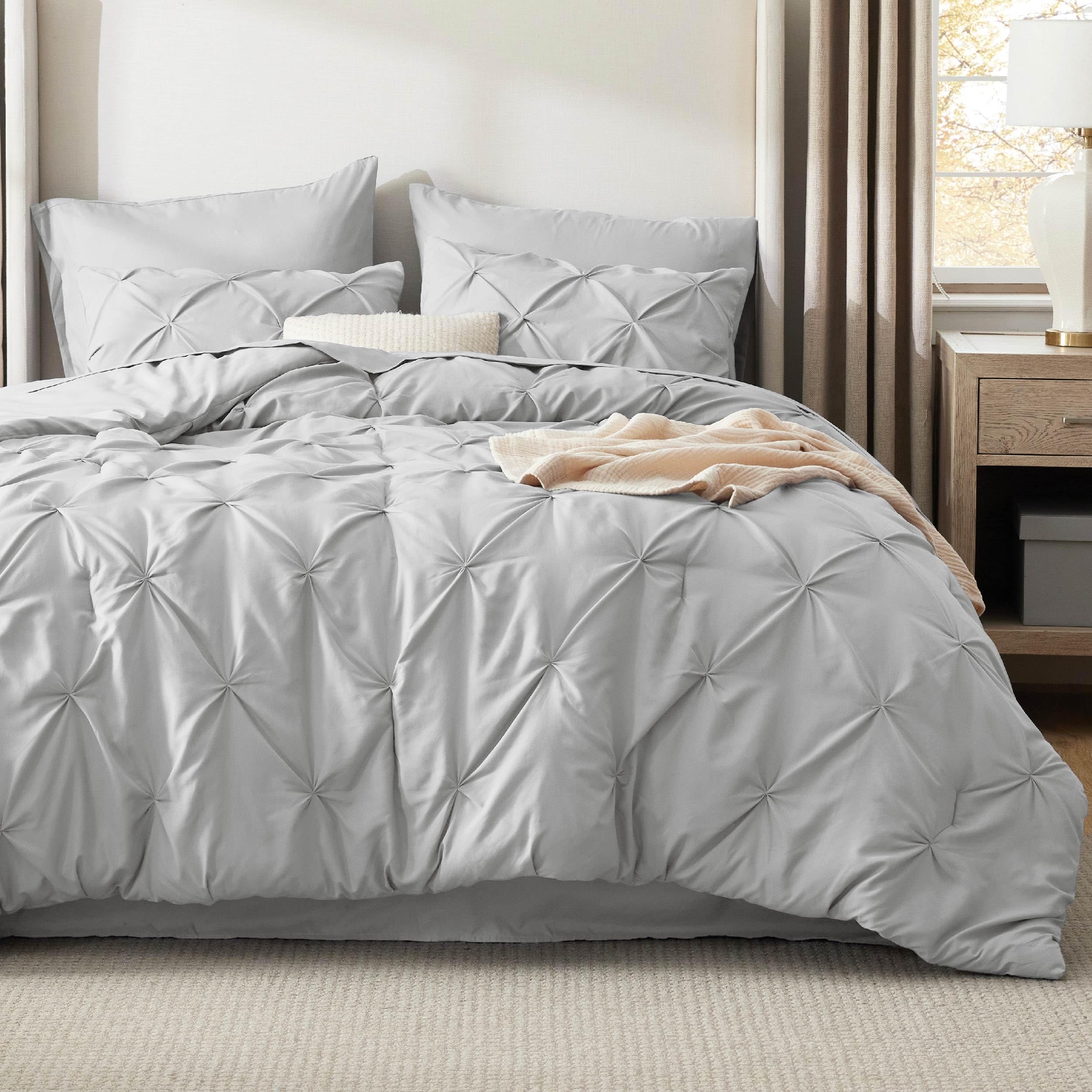 Foto 2 | Juego De Edredón Bedsure King Size, Gris Claro, 7 Piezas - Venta Internacional.