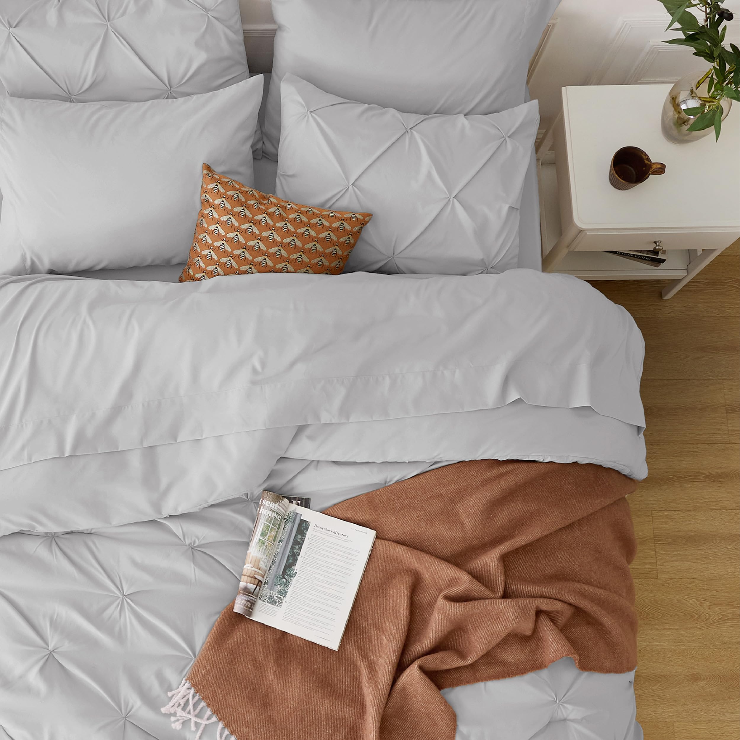 Foto 5 | Juego De Edredón Bedsure King Size, Gris Claro, 7 Piezas - Venta Internacional.