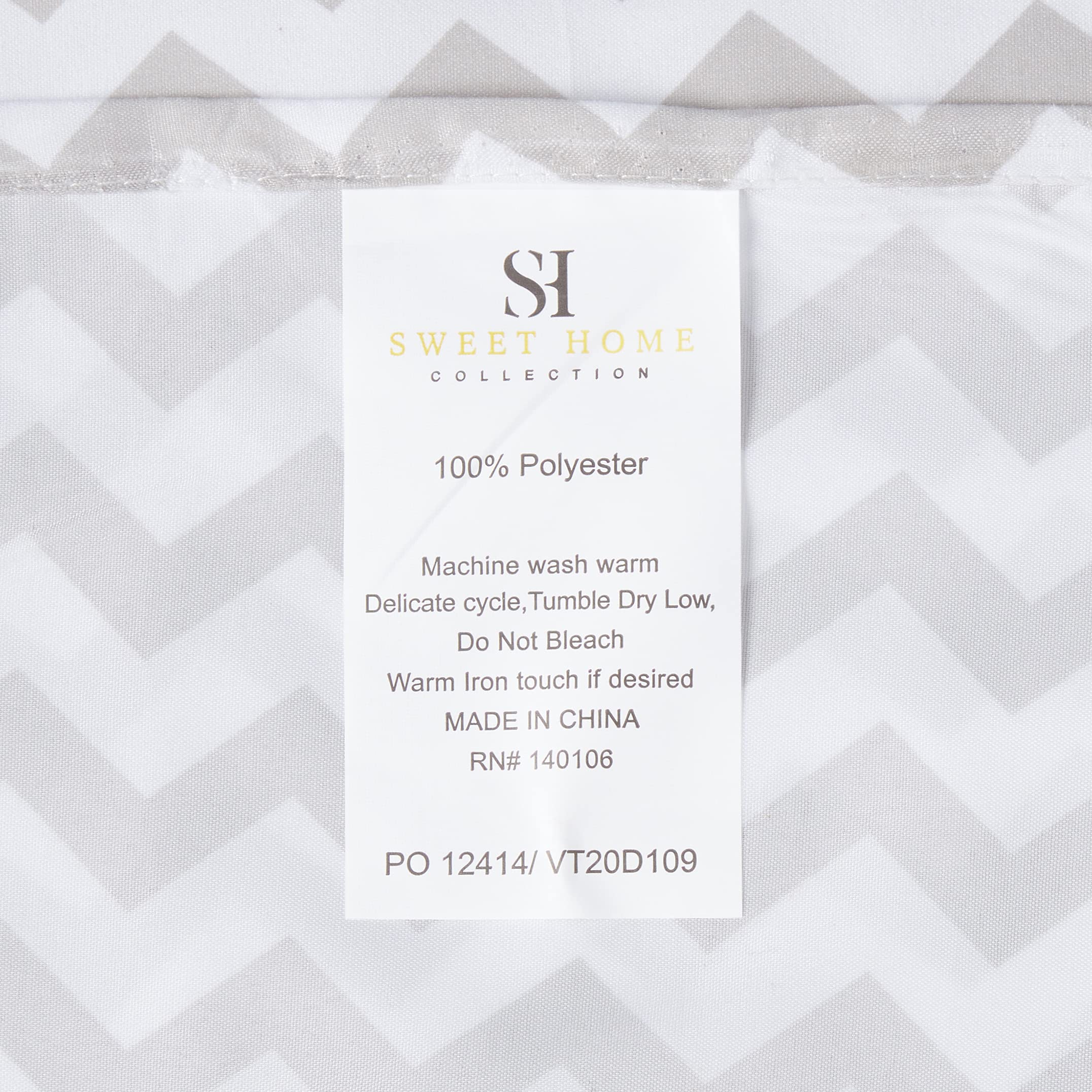 Foto 4 pulgar | Sábanas Sweet Home Collection King Size Chevron Grey - Venta Internacional.