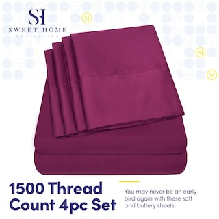 Foto 2 | Juego De Sábanas Sweet Home Collection 1500 Supreme Twin Xl Berry - Venta Internacional.