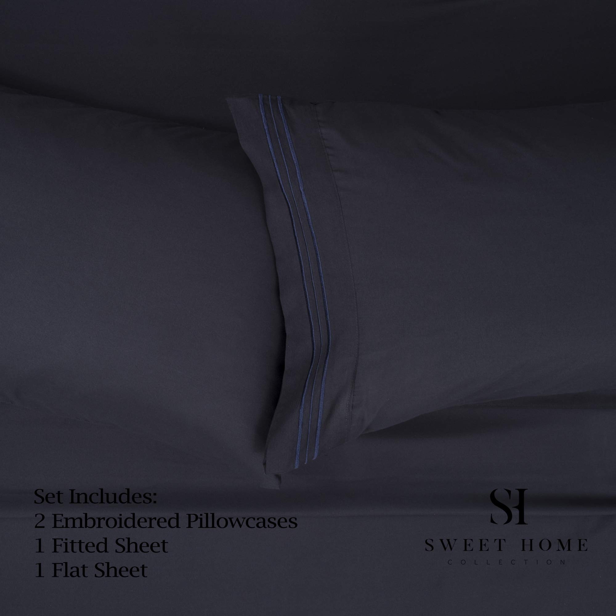 Foto 2 | Juego De Sábanas Sweet Home Collection 1500 Supreme Cal King Navy - Venta Internacional.