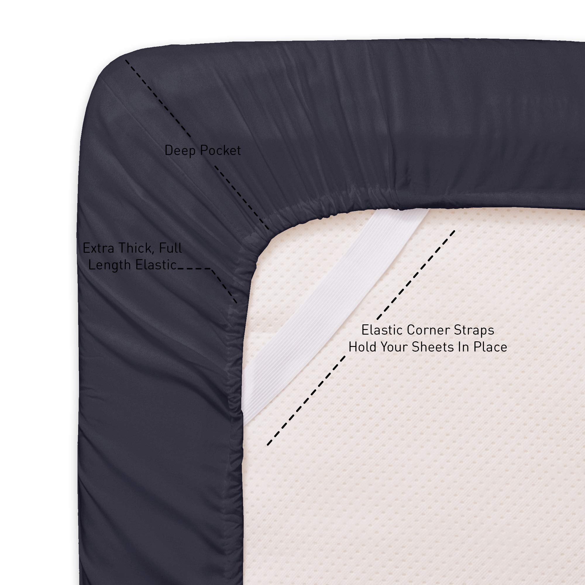 Foto 4 pulgar | Juego De Sábanas Sweet Home Collection 1500 Supreme Cal King Navy - Venta Internacional.