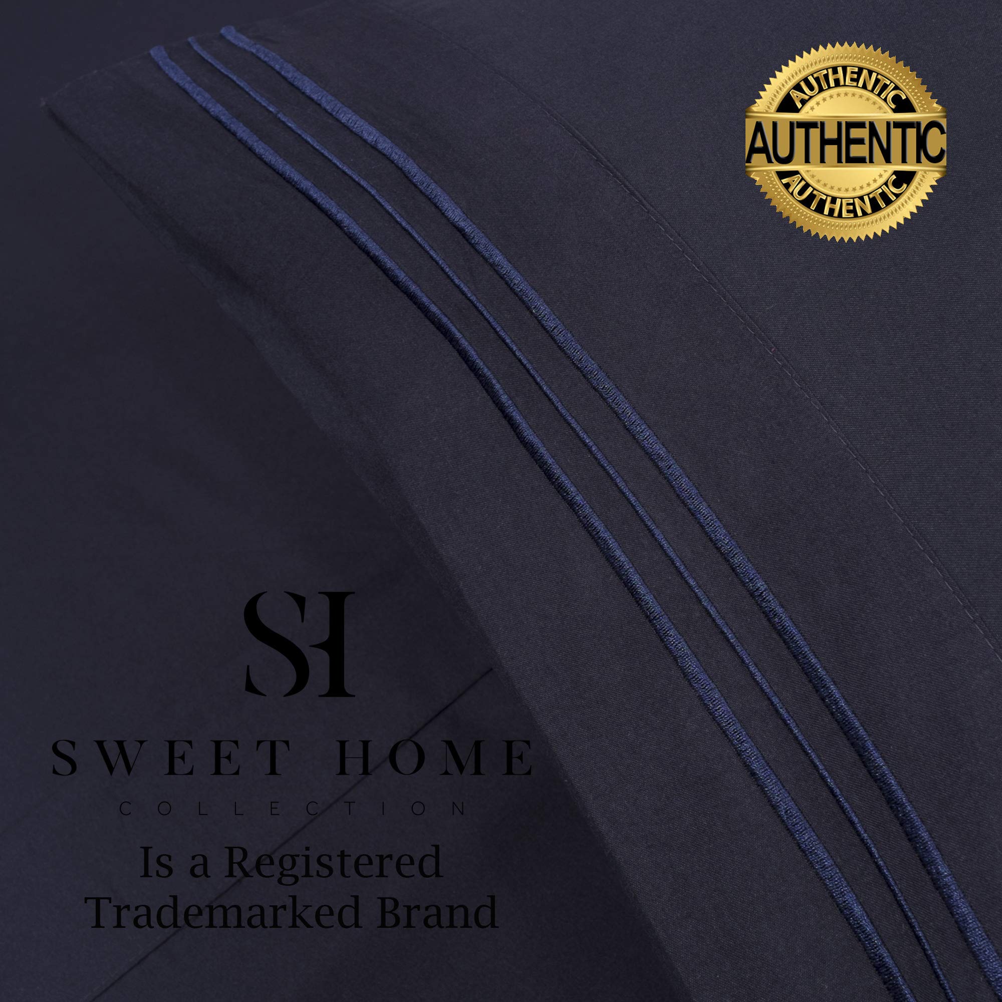 Foto 5 pulgar | Juego De Sábanas Sweet Home Collection 1500 Supreme Cal King Navy - Venta Internacional.