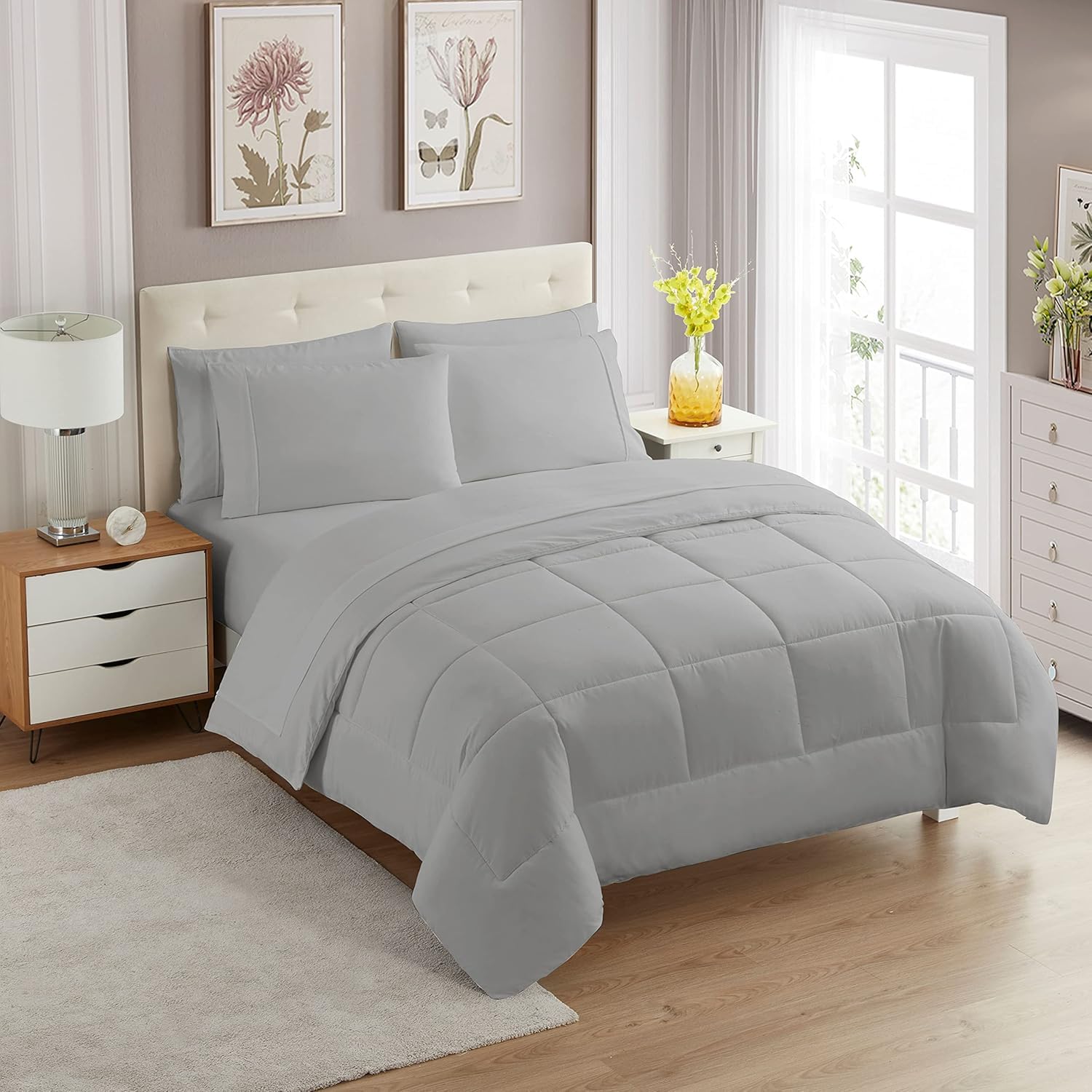 Foto 2 pulgar | Set De Edredón Sweet Home Collection California King Silver - Venta Internacional.
